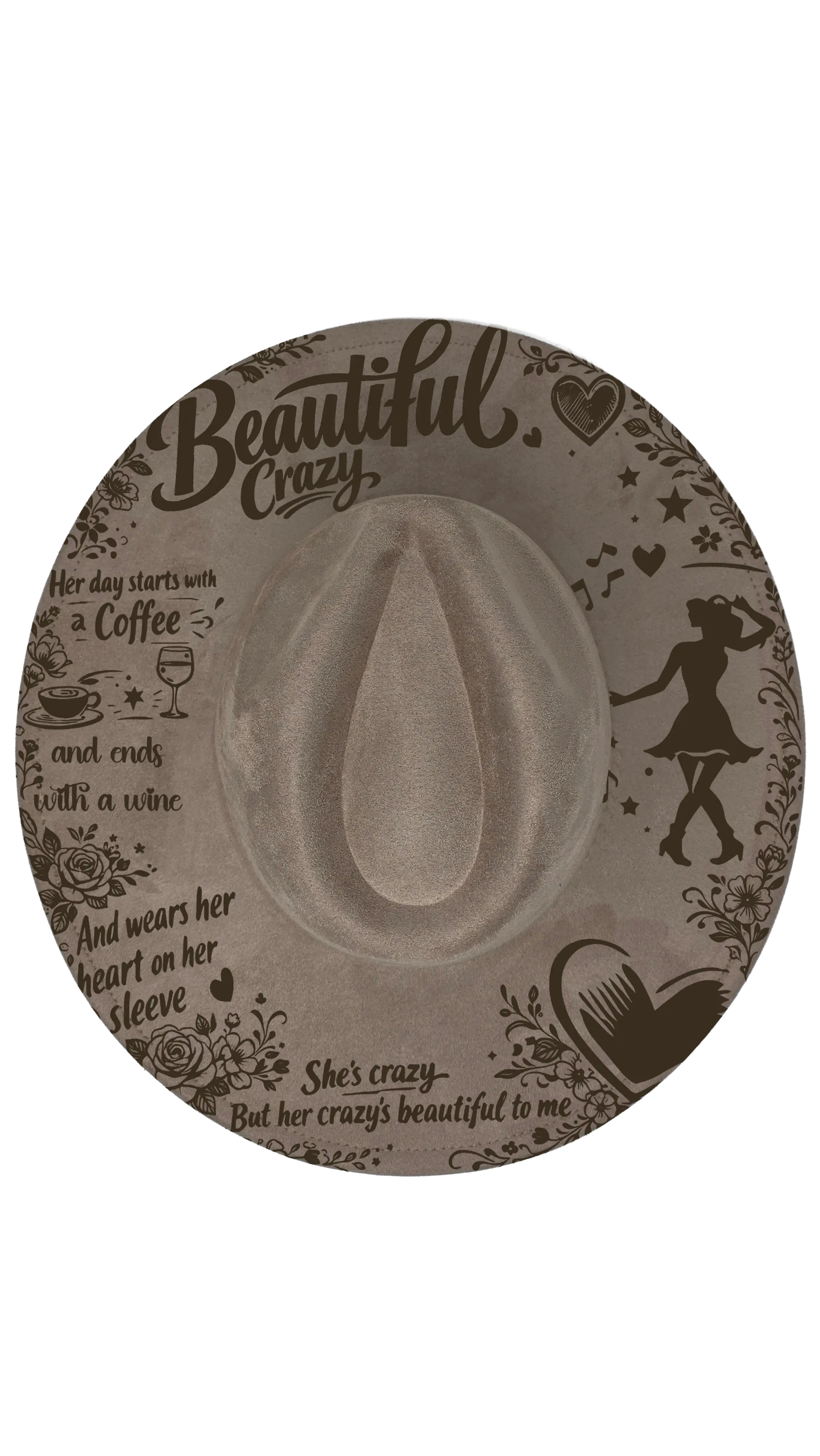 Build Your Own Fedora – Engraved Teardrop Fedora | Wide Brim Country Hat | Cowboy Festival Hat | Boho Ranch Style | Custom Fedora Western Fedora Hats