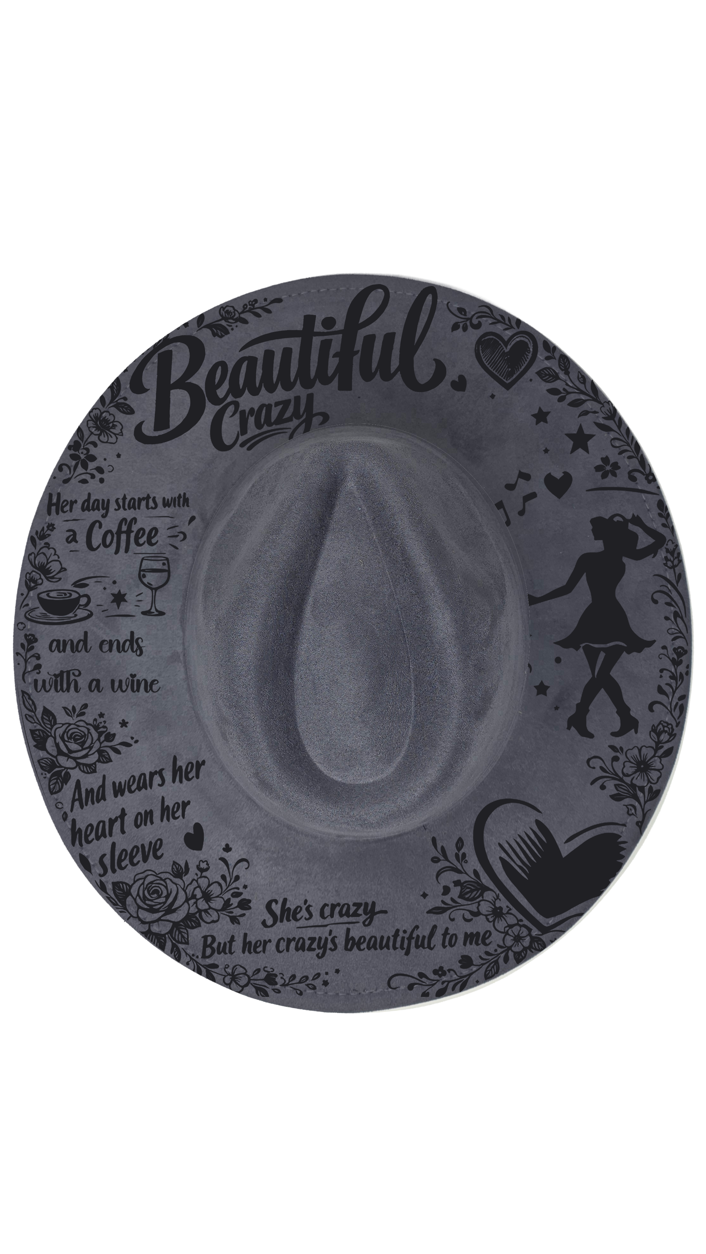Teardrop Build Your Own Fedora Hat | Laser Engraved Fedora Hat | Western Fedora Hats