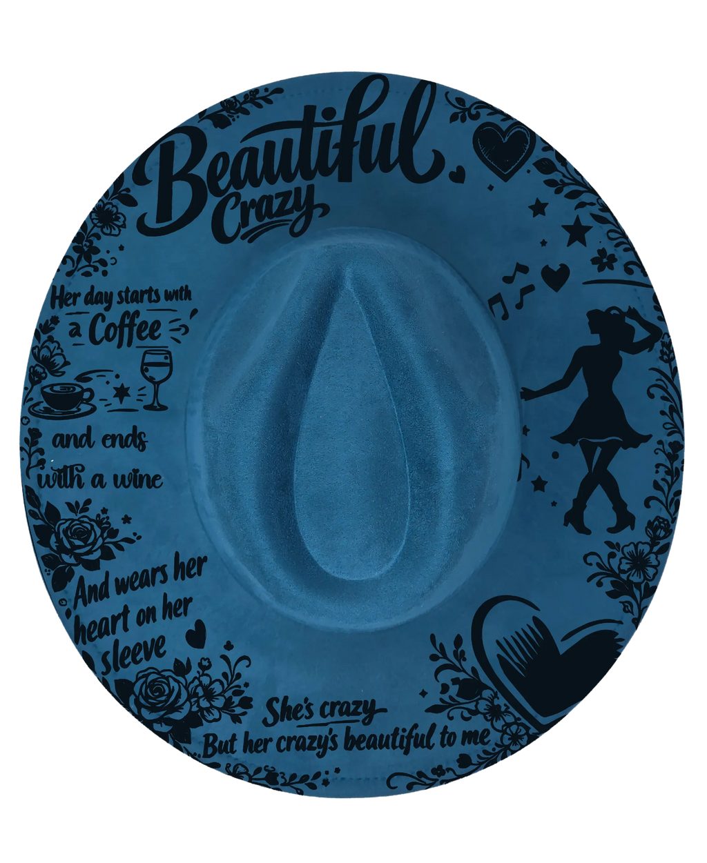 Build Your Own Fedora – Engraved Teardrop Fedora | Wide Brim Country Hat | Cowboy Festival Hat | Boho Ranch Style | Custom Fedora Western Fedora Hats