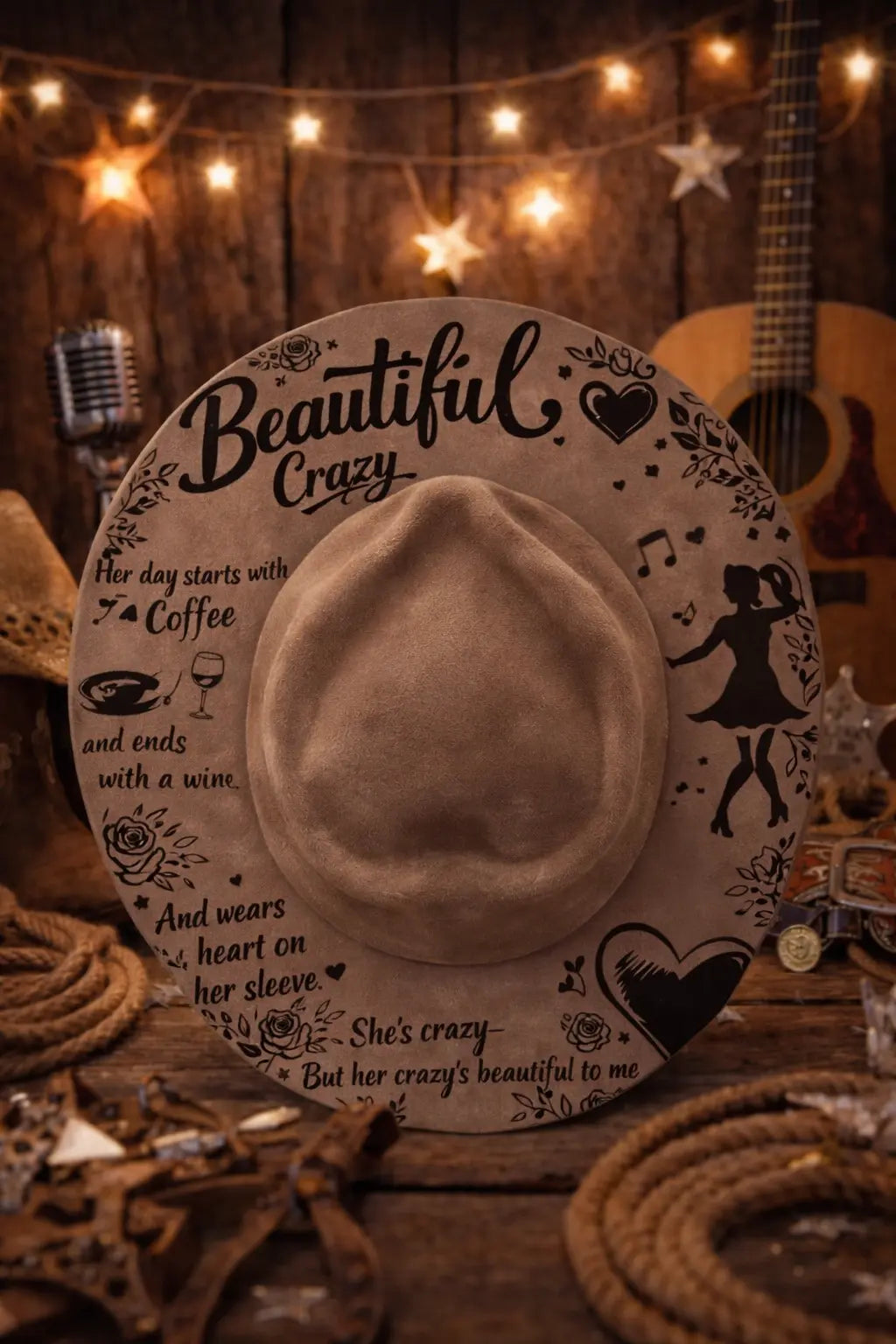 Beautiful Crazy Heart Shaped Fedora Western Fedora Hats