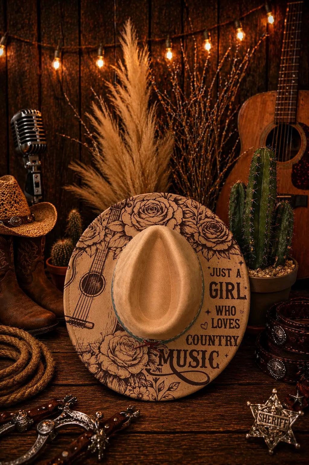 Just A Girl Who Loves Country Music Fedora Hat Western Fedora Hats