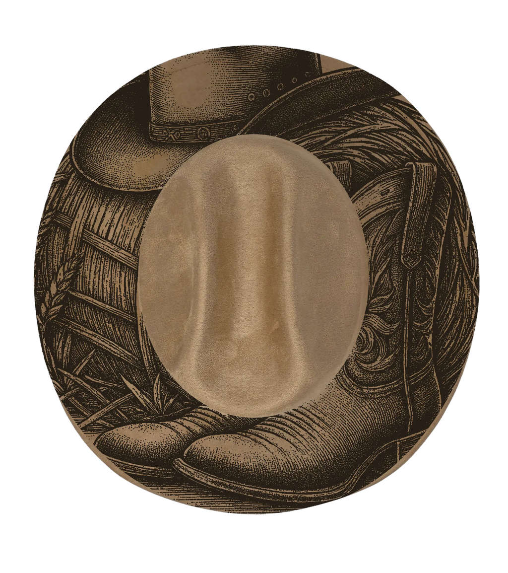 Build Your Own Cattleman Hat– Engraved Cattleman Cowboy Hat | Country Hat | Cowboy Festival Hat | Custom Cattleman Hat Western Fedora Hats