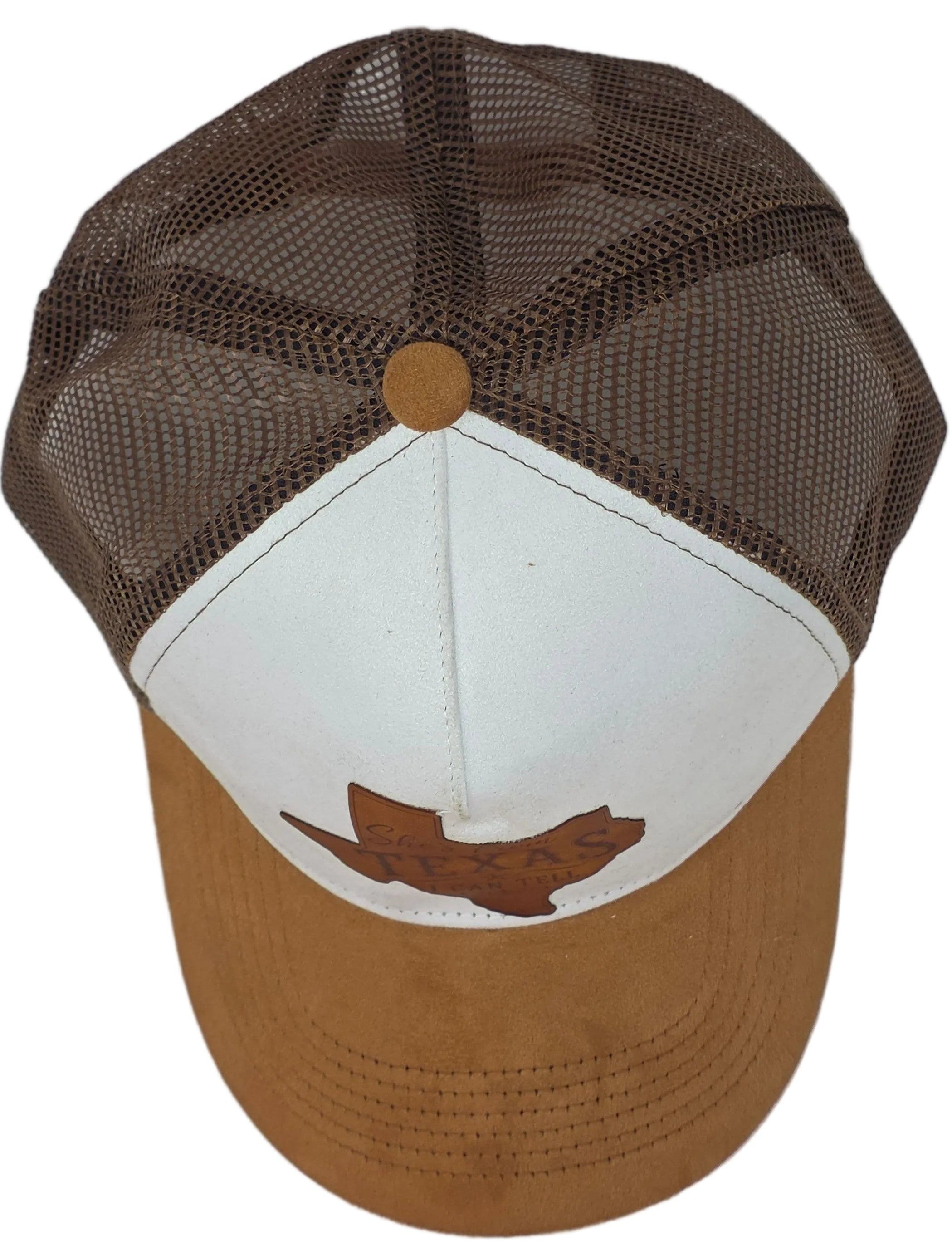 She's From Texas Leather Patch Trucker Hat