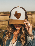 She's From Texas Leather Patch Trucker Hat
