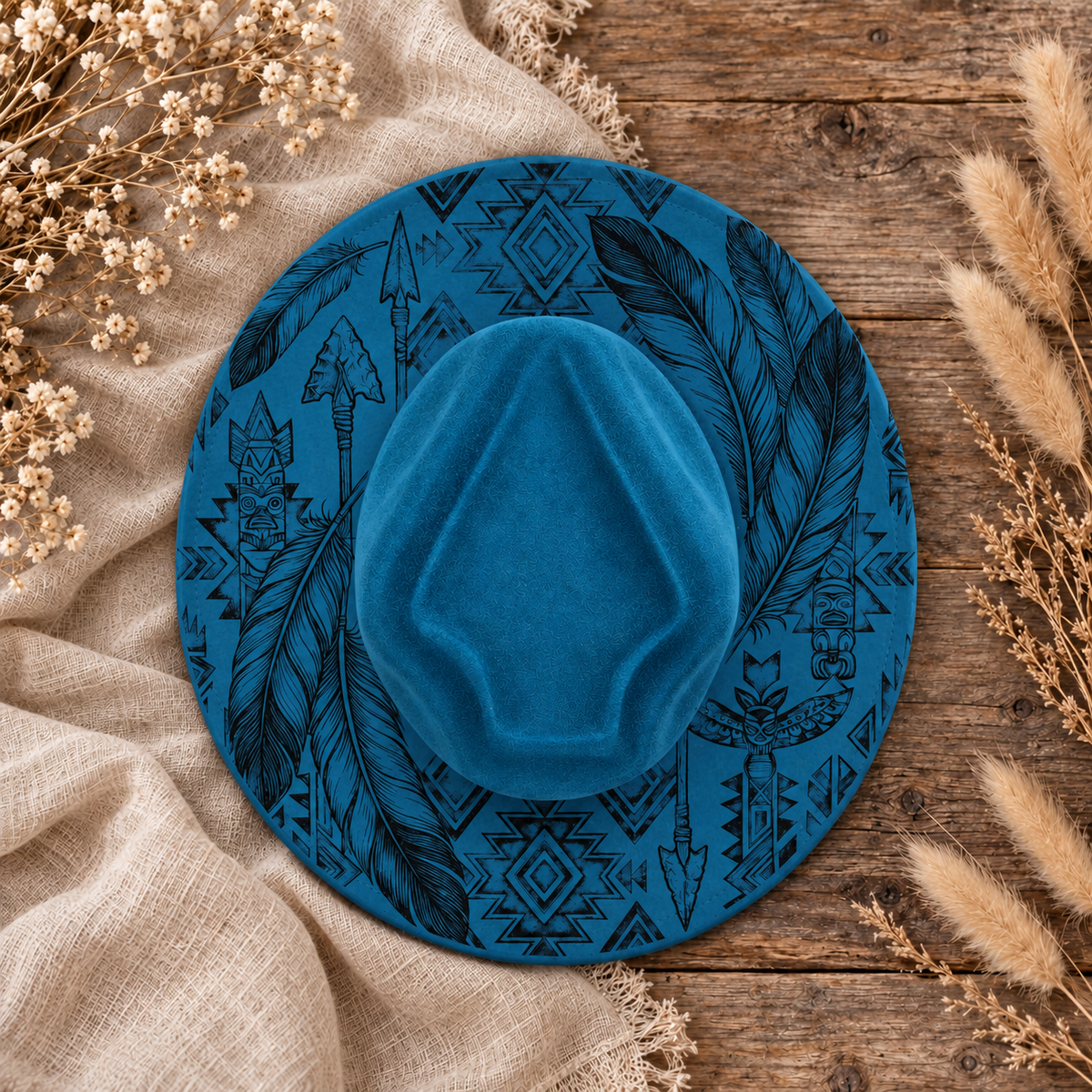 Build Your Own Arrowtop Fedora Hat on a cream flat-lay background