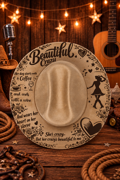 Build your own cattleman hat, laser engraved to order