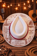 One-of-a-kind engraved fedora inspired by Zach Bryan's Pink Skies