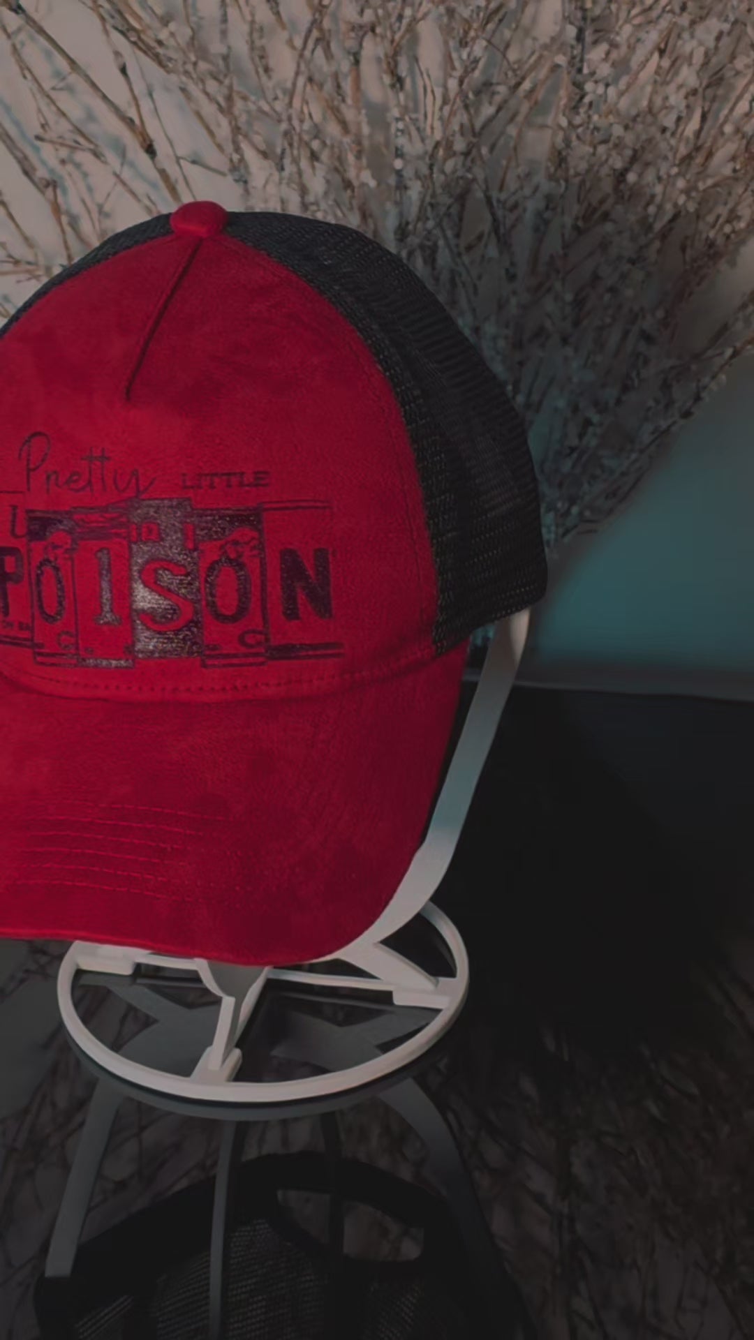 Pretty Little Poison Trucker Hat – Red & Black
