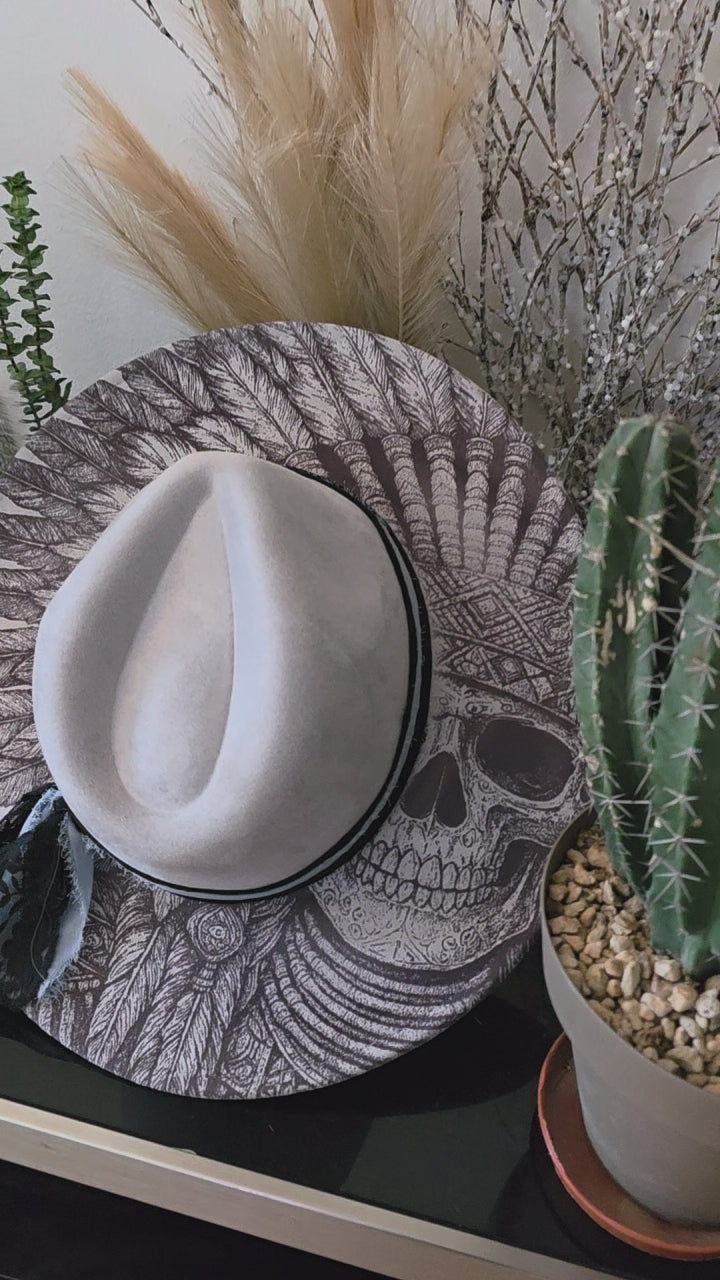 Indian Outlaw Engraved Fedora Hat