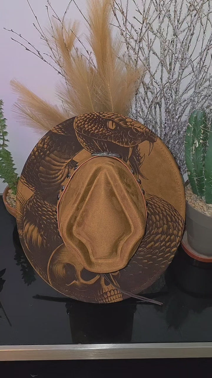 Arrowtop Snake & Skull Engraved Fedora