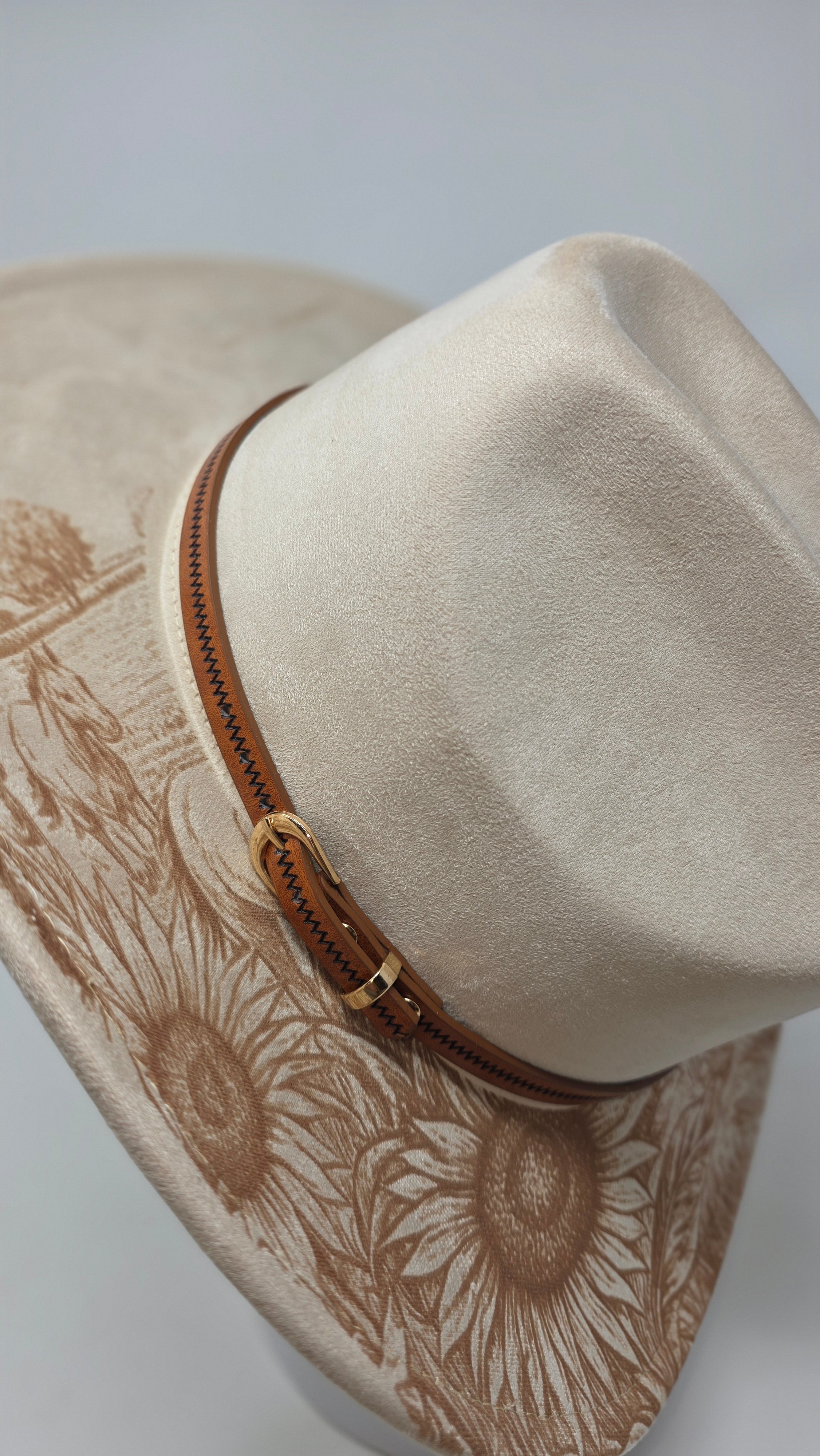 Engraved “Sunflowers & Wild Horses” Fedora Hat
