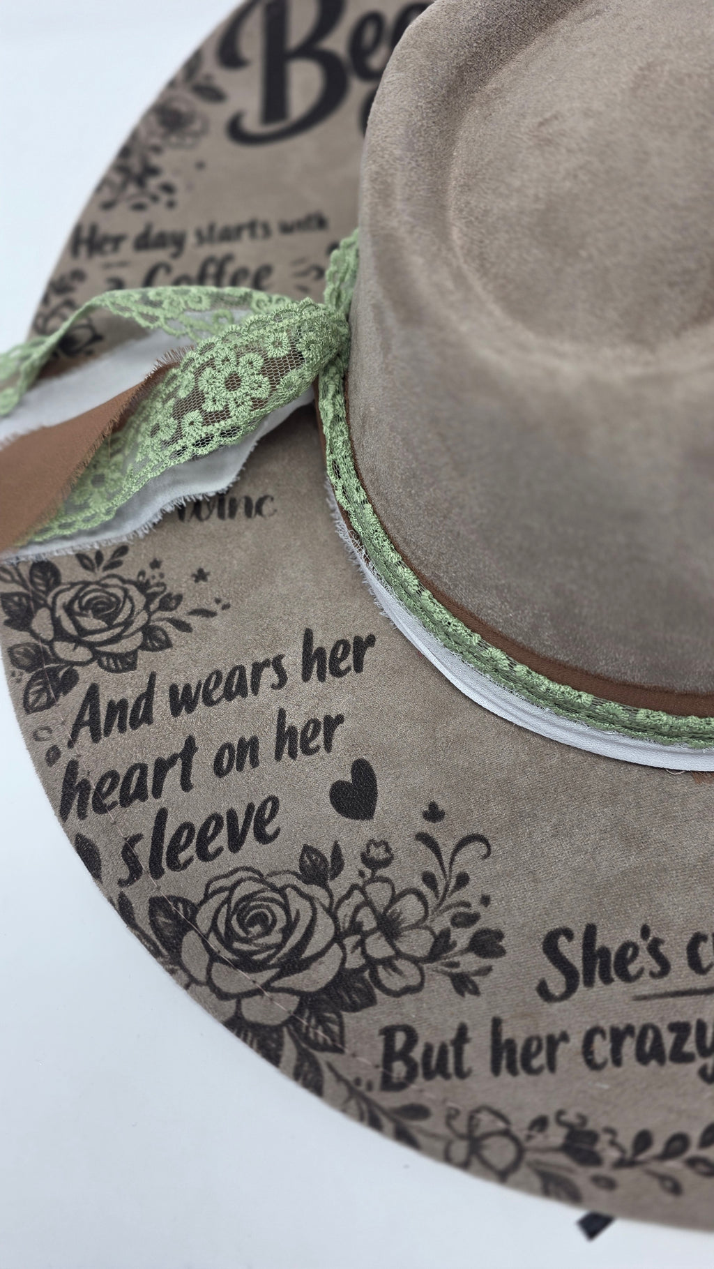 Beautiful Crazy Heart Fedora Hat | Laser Engraved Fedora Hat | Western Fedora Hats