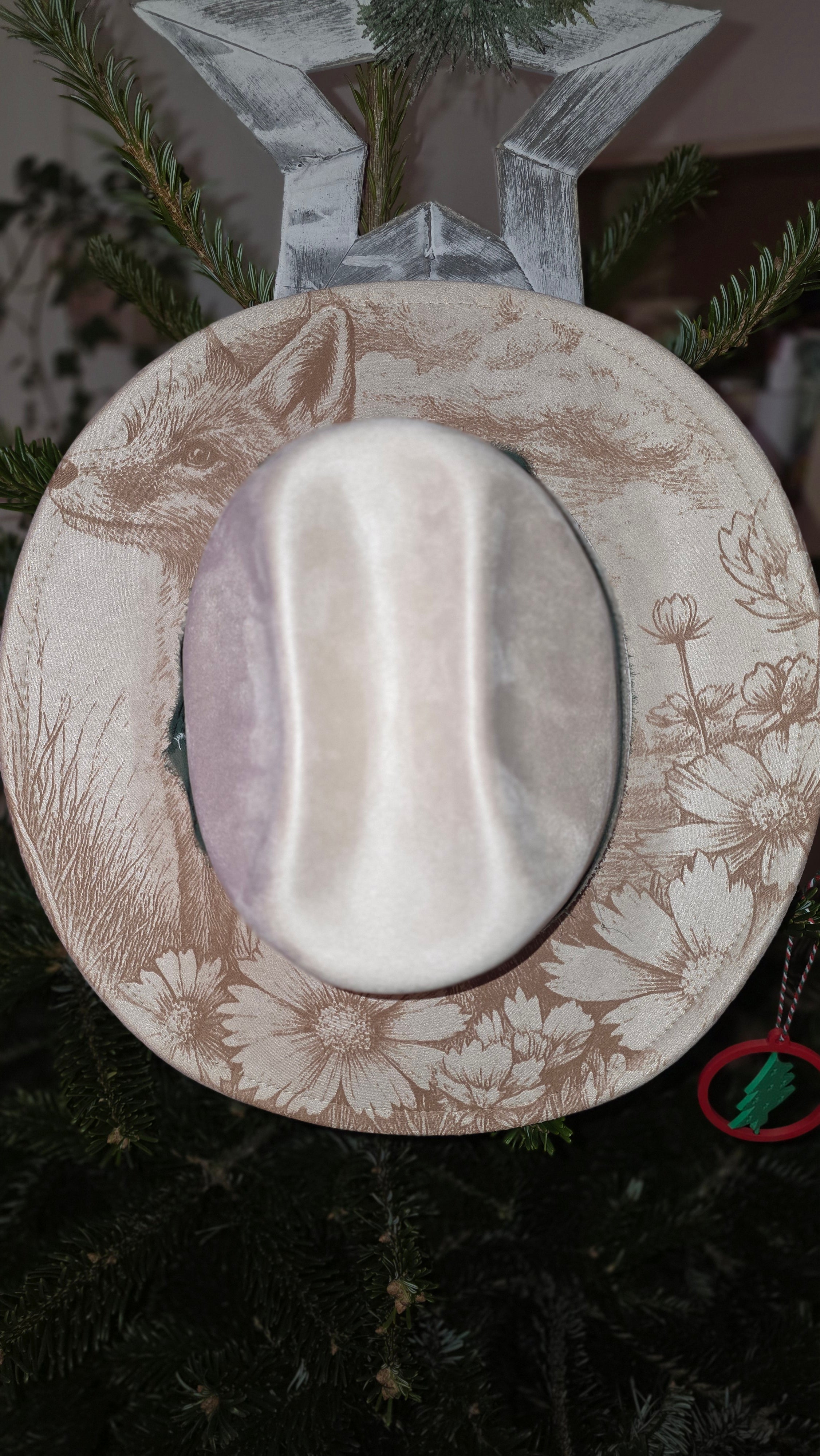 Woodland Fox Fedora Hat – Nature-Inspired Printed Brim