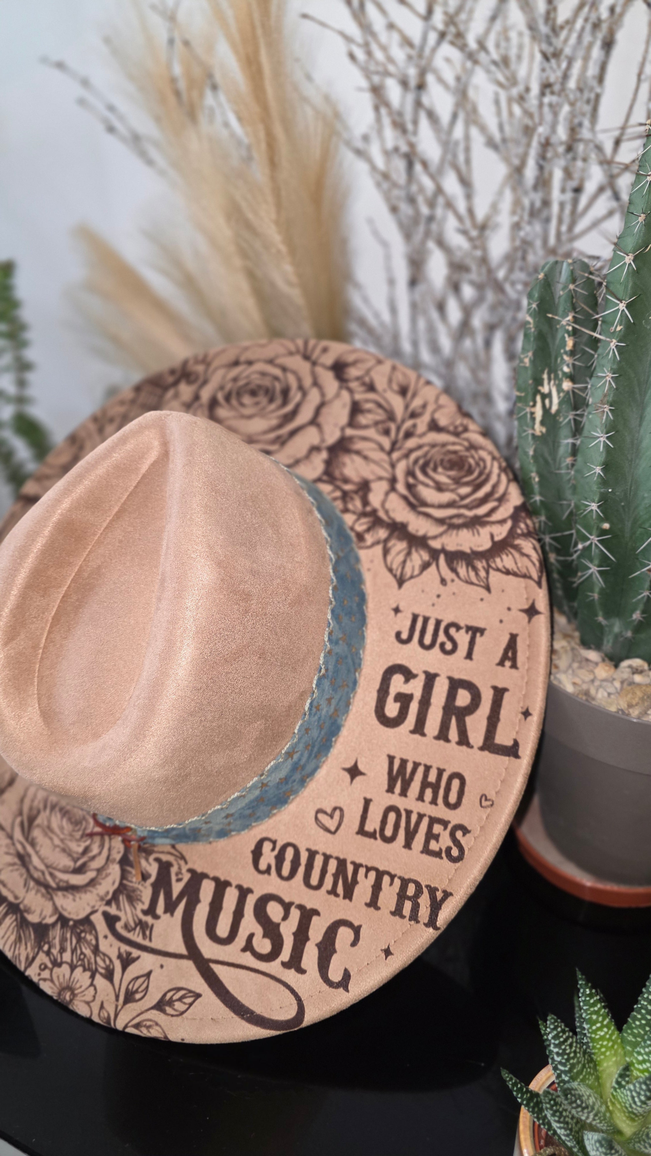 Just A Girl Who Loves Country Music Fedora Hat