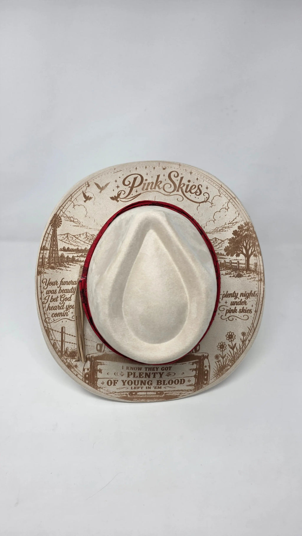 Pink Skies Zqch Bryan Inspired One Of a Kind Fedora Hat – Western Fedora Hats Western Fedora Hats