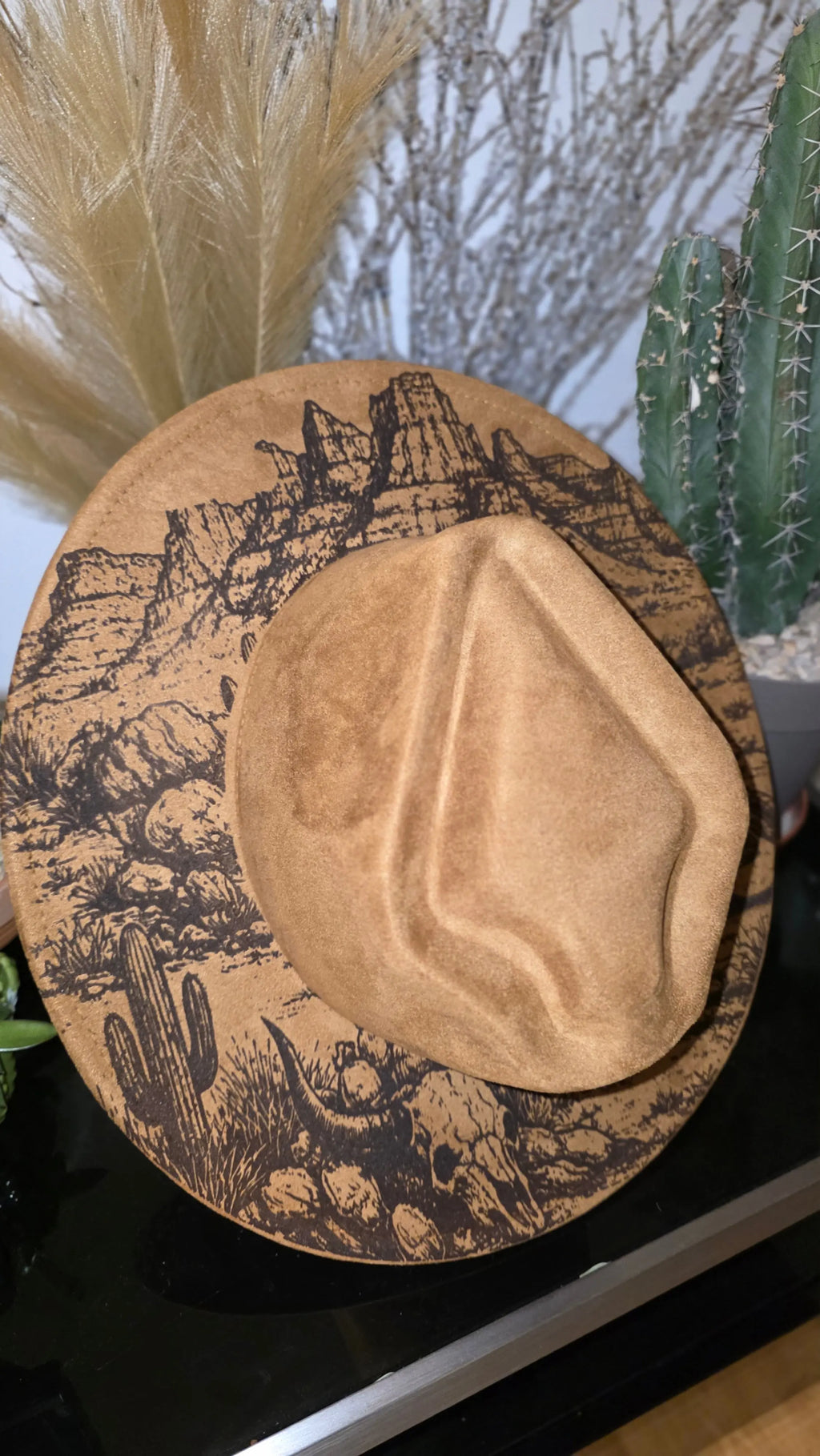 Desert Motorcycle Engraved Fedora Hat – Western Style Western Fedora Hats