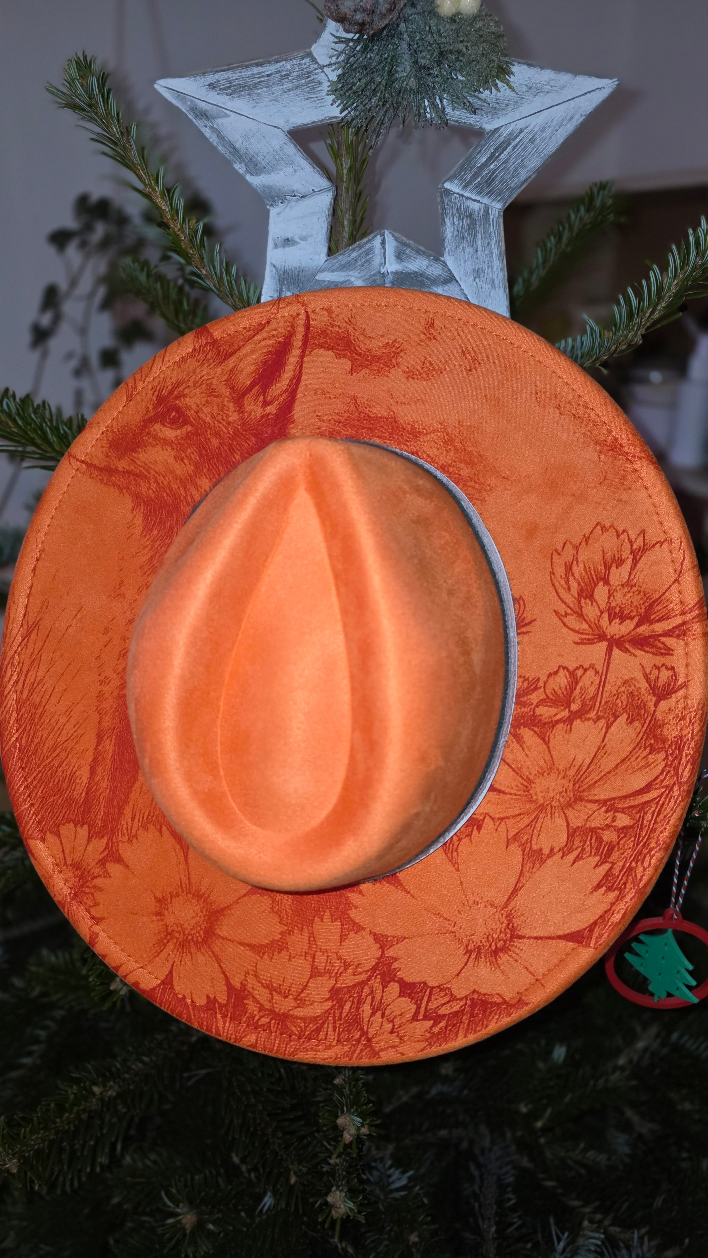 Fox & Wildflower Fedora Hat – Orange Suede Feel