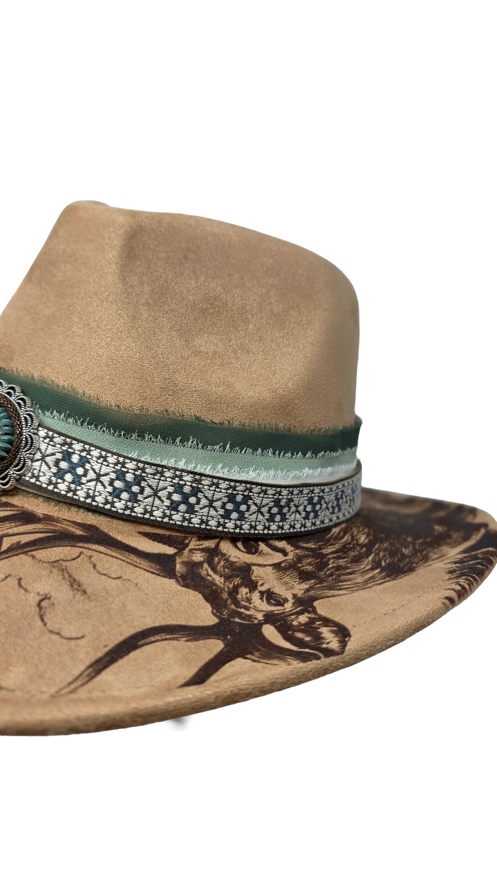 Woodland Stag Laser Engraved Fedora Hat Western Fedora Hats