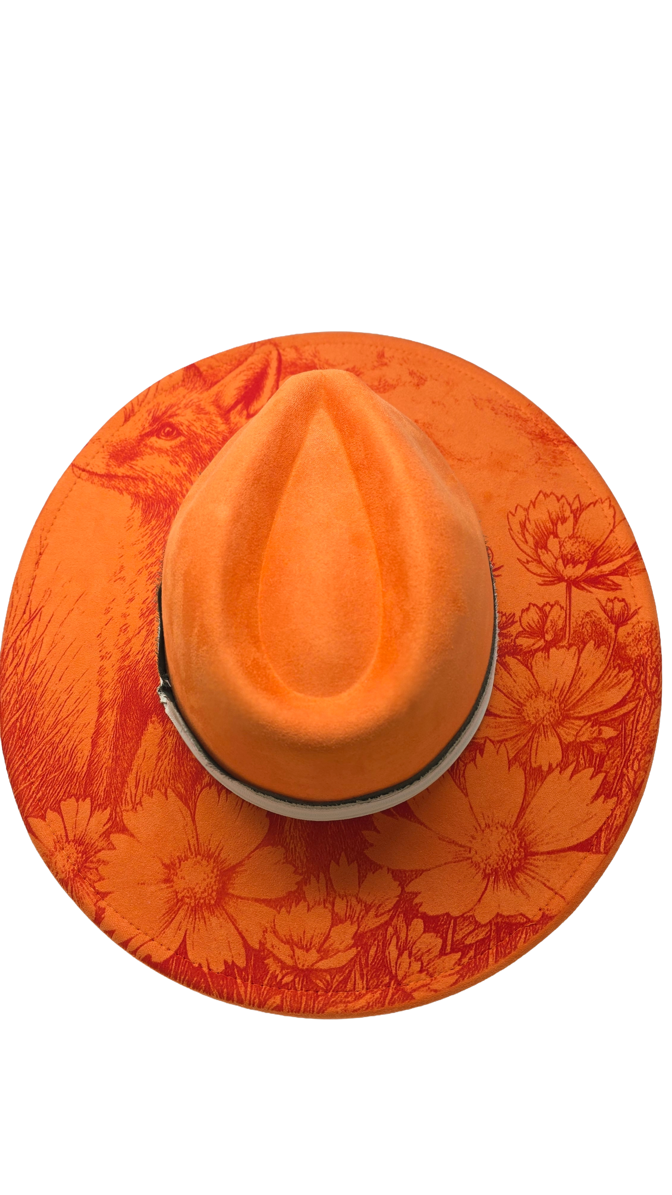 Fox & Wildflower Fedora Hat – Orange Suede Feel