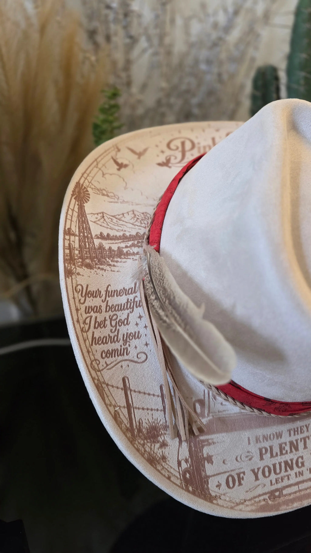 Pink Skies Zqch Bryan Inspired One Of a Kind Fedora Hat – Western Fedora Hats Western Fedora Hats