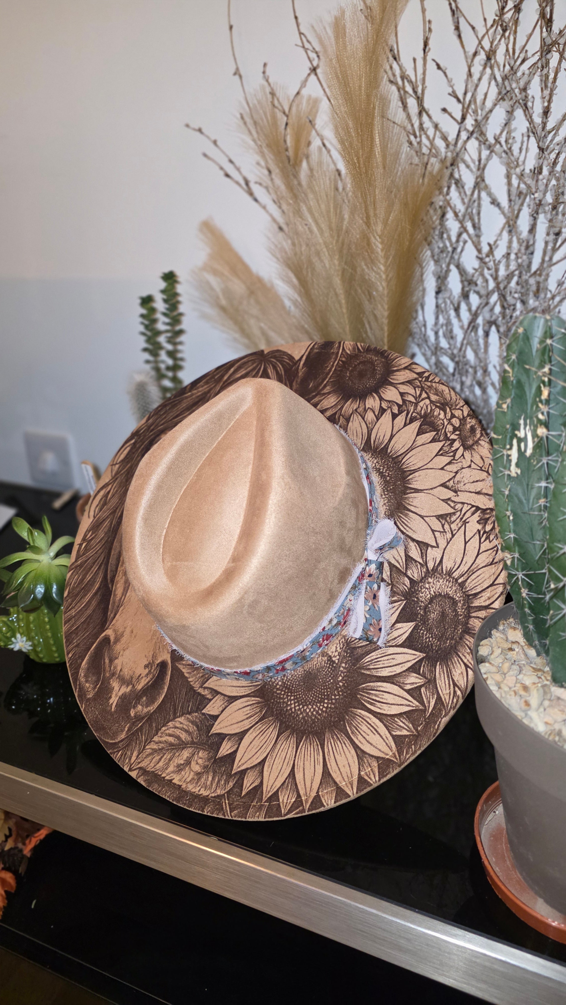 Horse & Sunflower Western Fedora Hat
