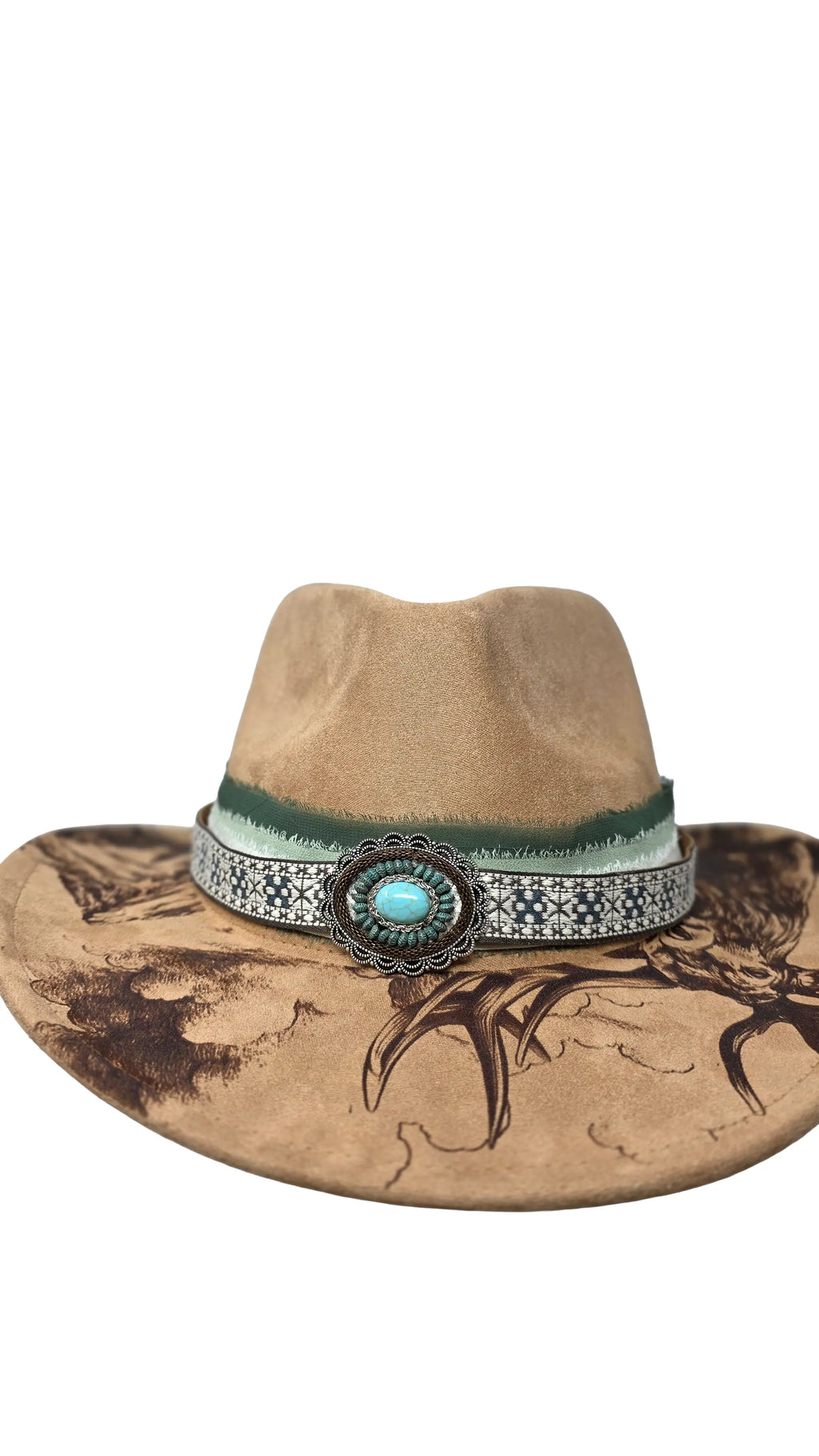 Woodland Stag Laser Engraved Fedora Hat Western Fedora Hats