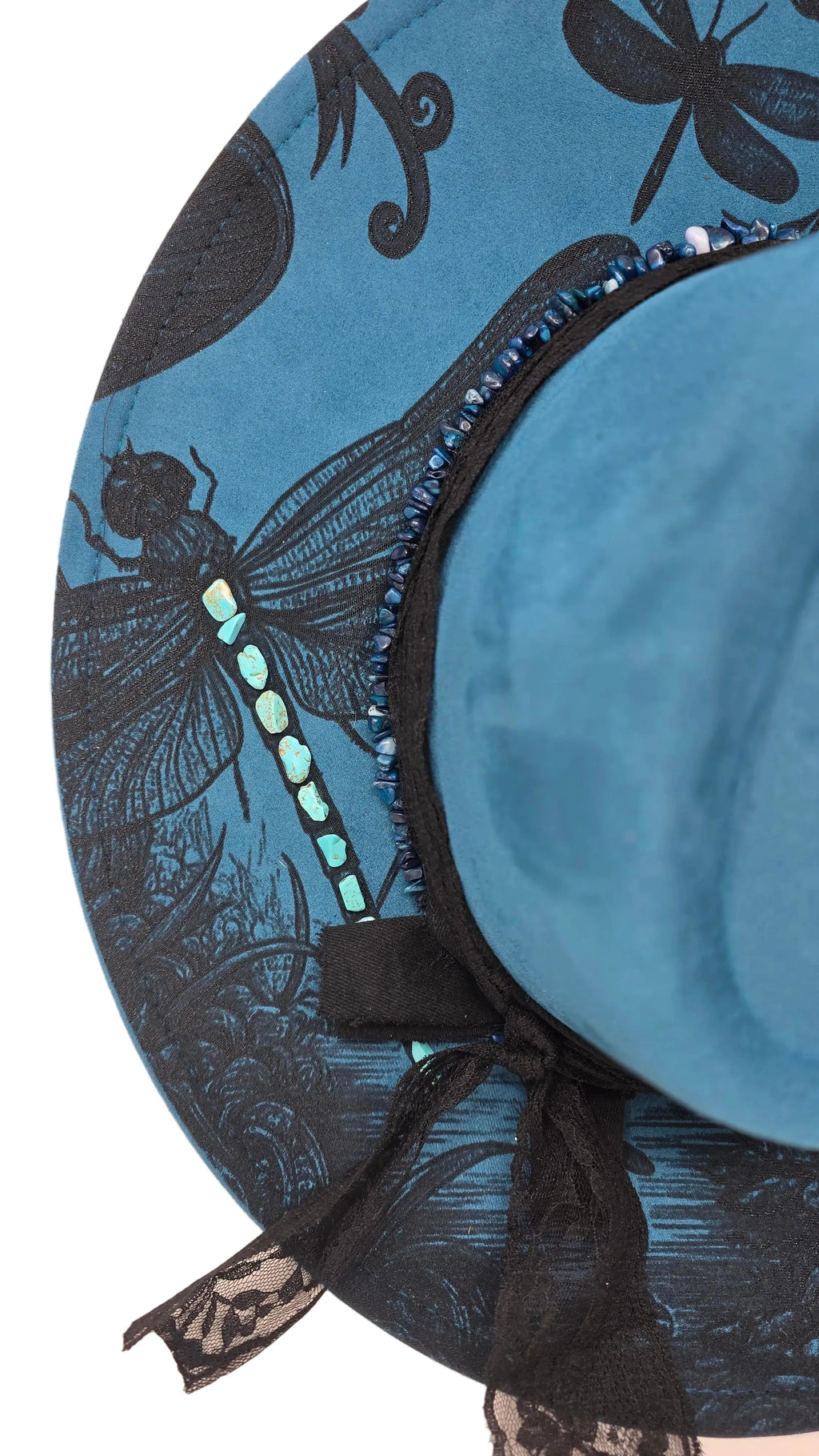 Midnight Moonlight Dragonfly Fedora Hat Western Fedora Hats