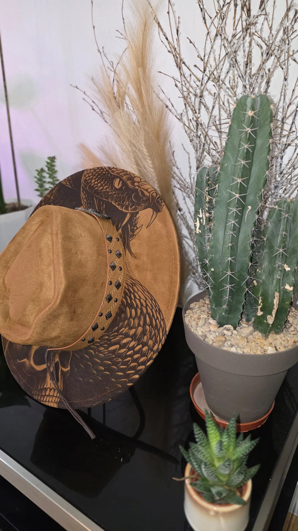 Arrowtop Snake & Skull Engraved Fedora Western Fedora Hats