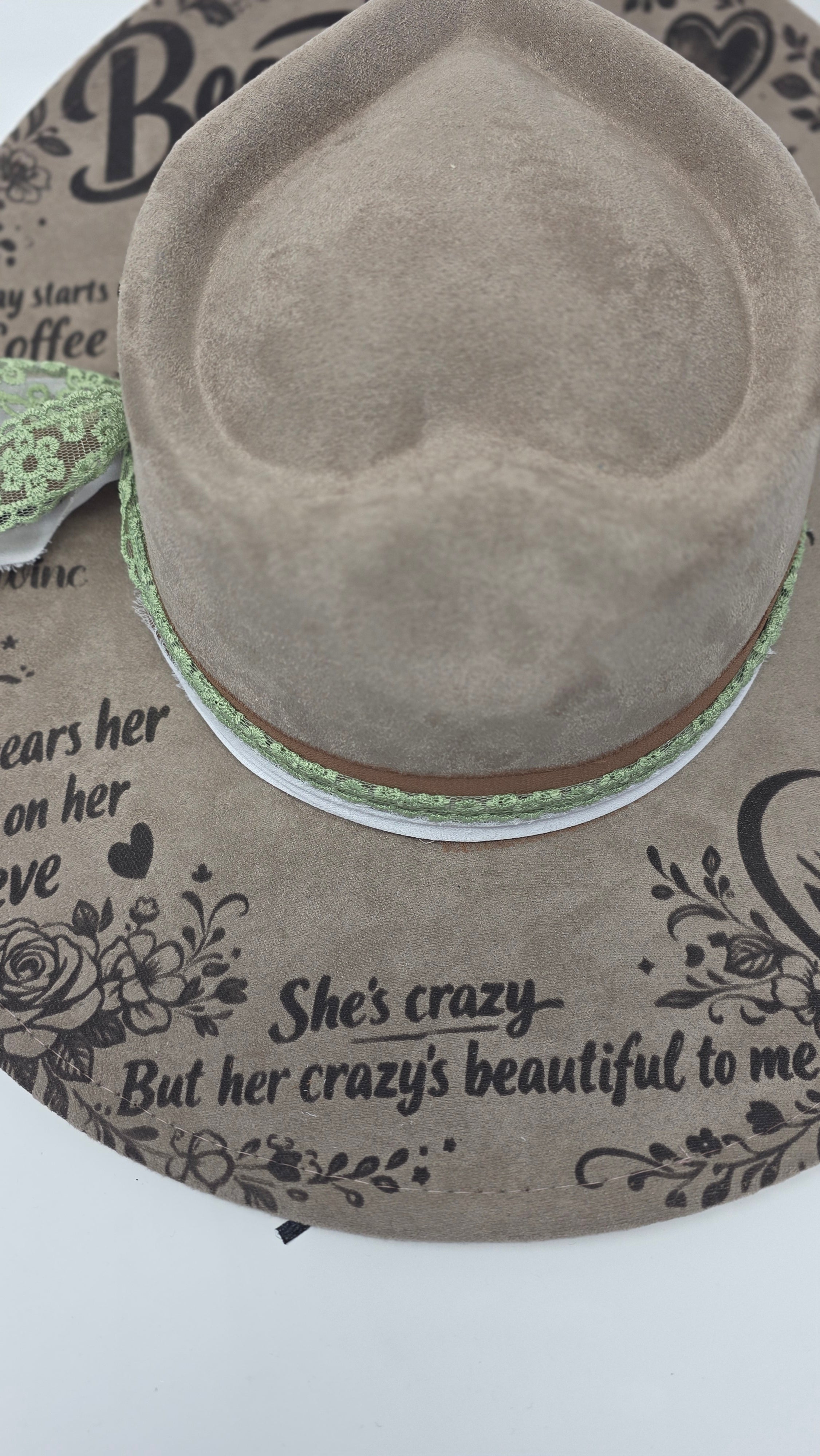 Beautiful Crazy Heart Fedora Hat | Laser Engraved Fedora Hat | Western Fedora Hats