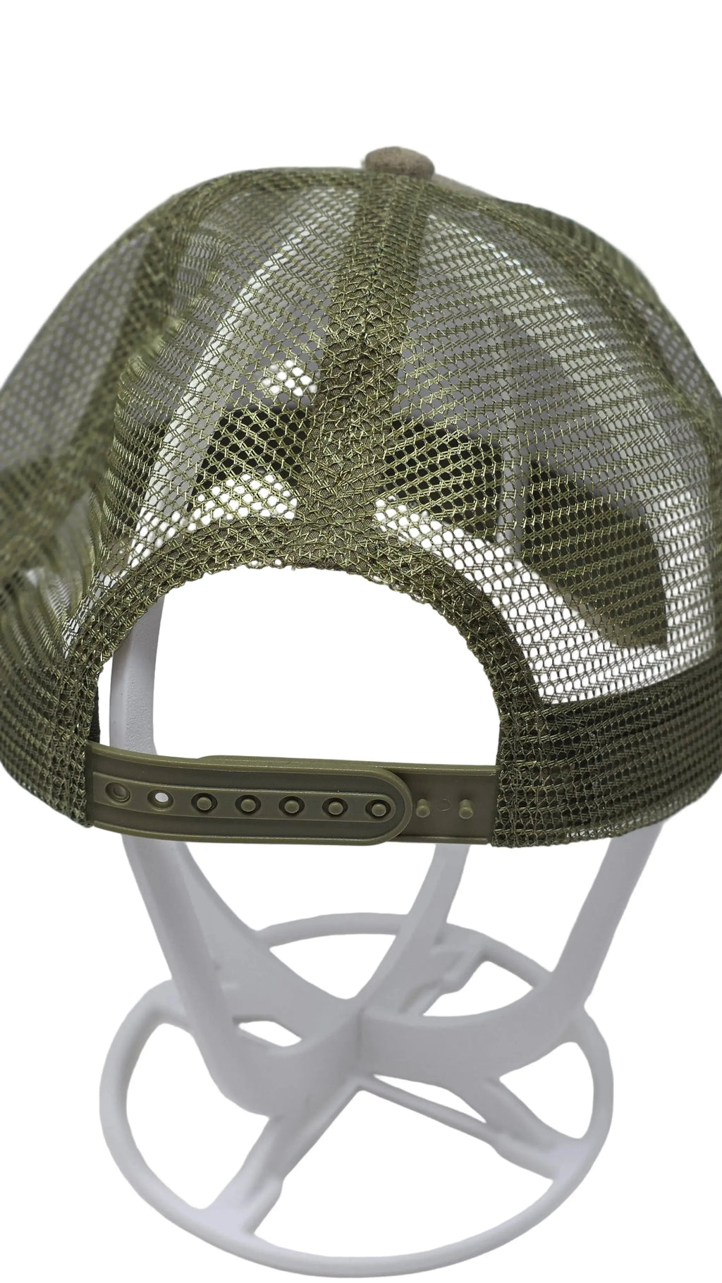 Green mesh cap on a white background