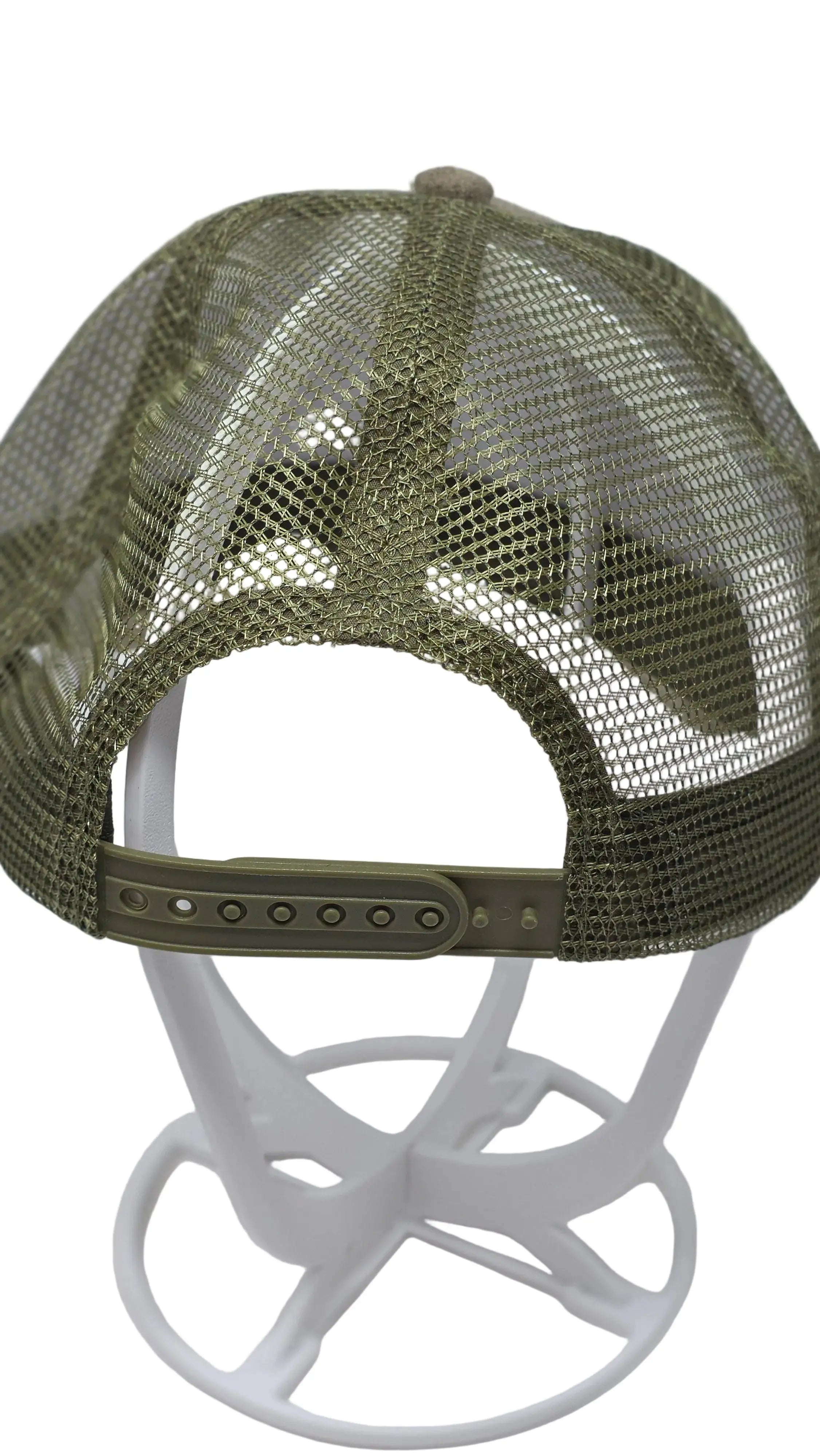 Green mesh cap on a white background