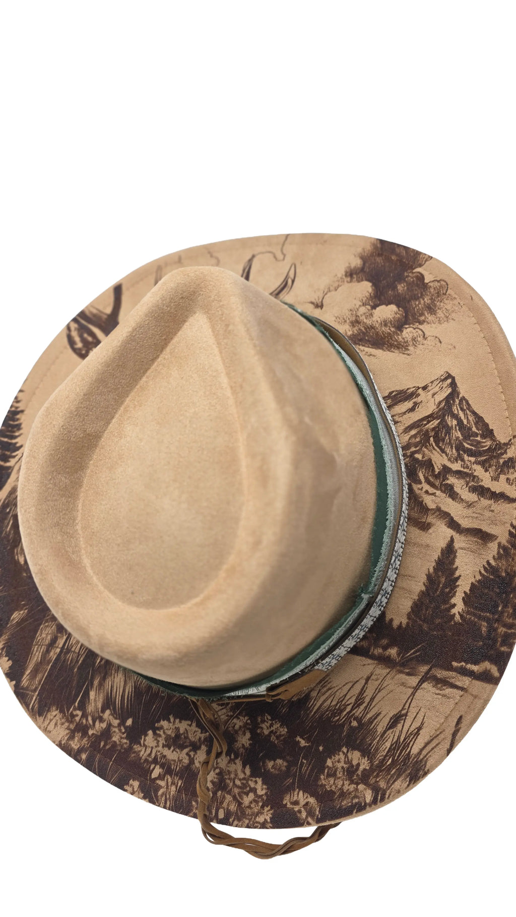 Woodland Stag Laser Engraved Fedora Hat Western Fedora Hats