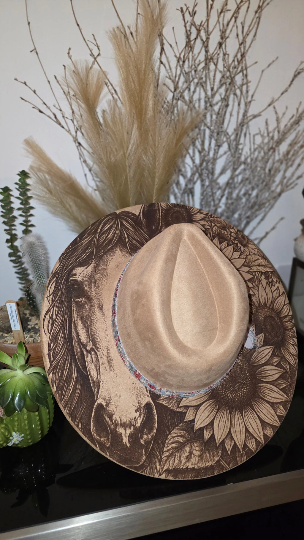 Horse & Sunflower Western Fedora Hat Western Fedora Hats
