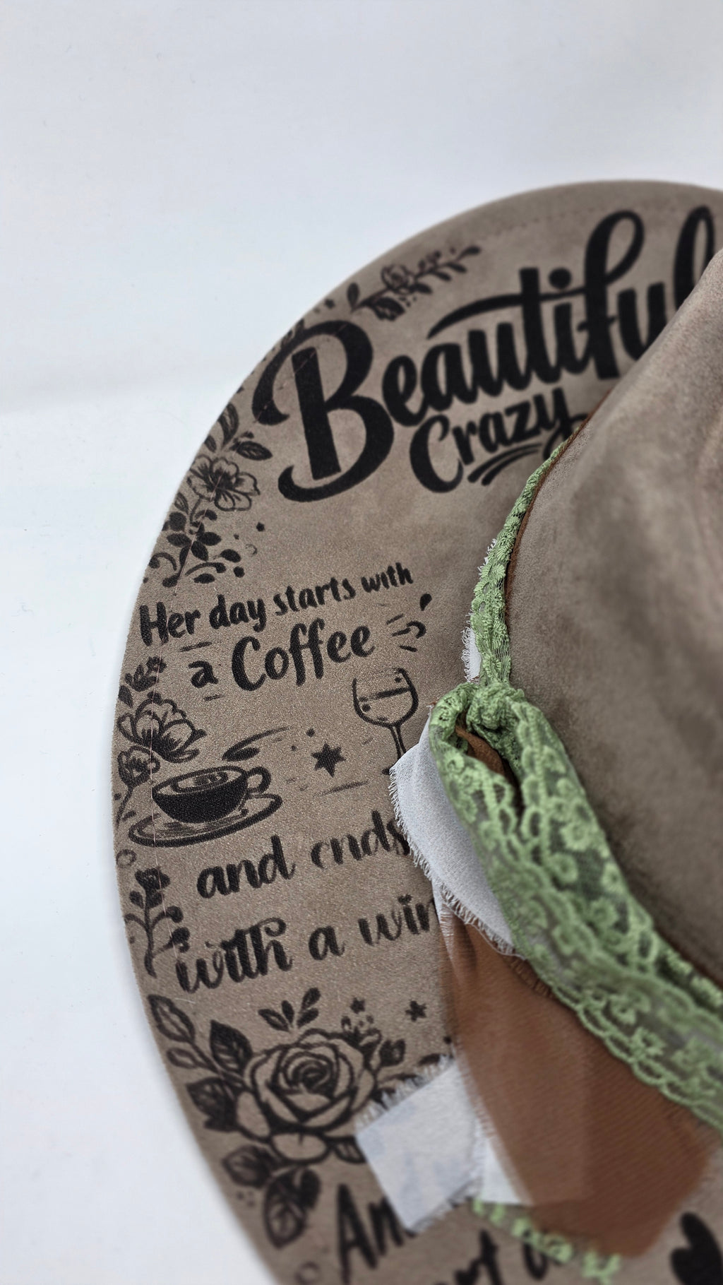 Beautiful Crazy Heart Fedora Hat | Laser Engraved Fedora Hat | Western Fedora Hats