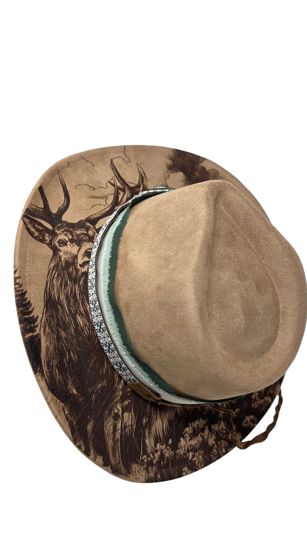 Woodland Stag Laser Engraved Fedora Hat Western Fedora Hats