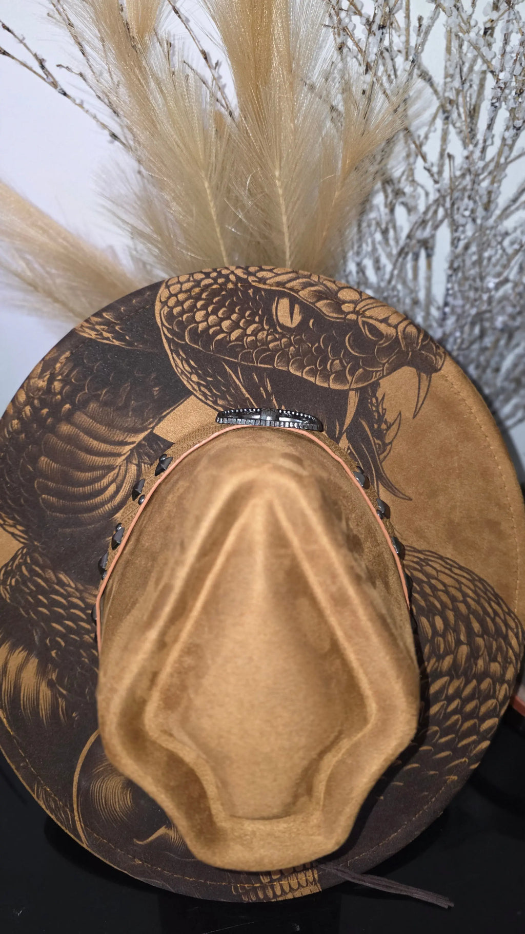 Arrowtop Snake & Skull Engraved Fedora Western Fedora Hats