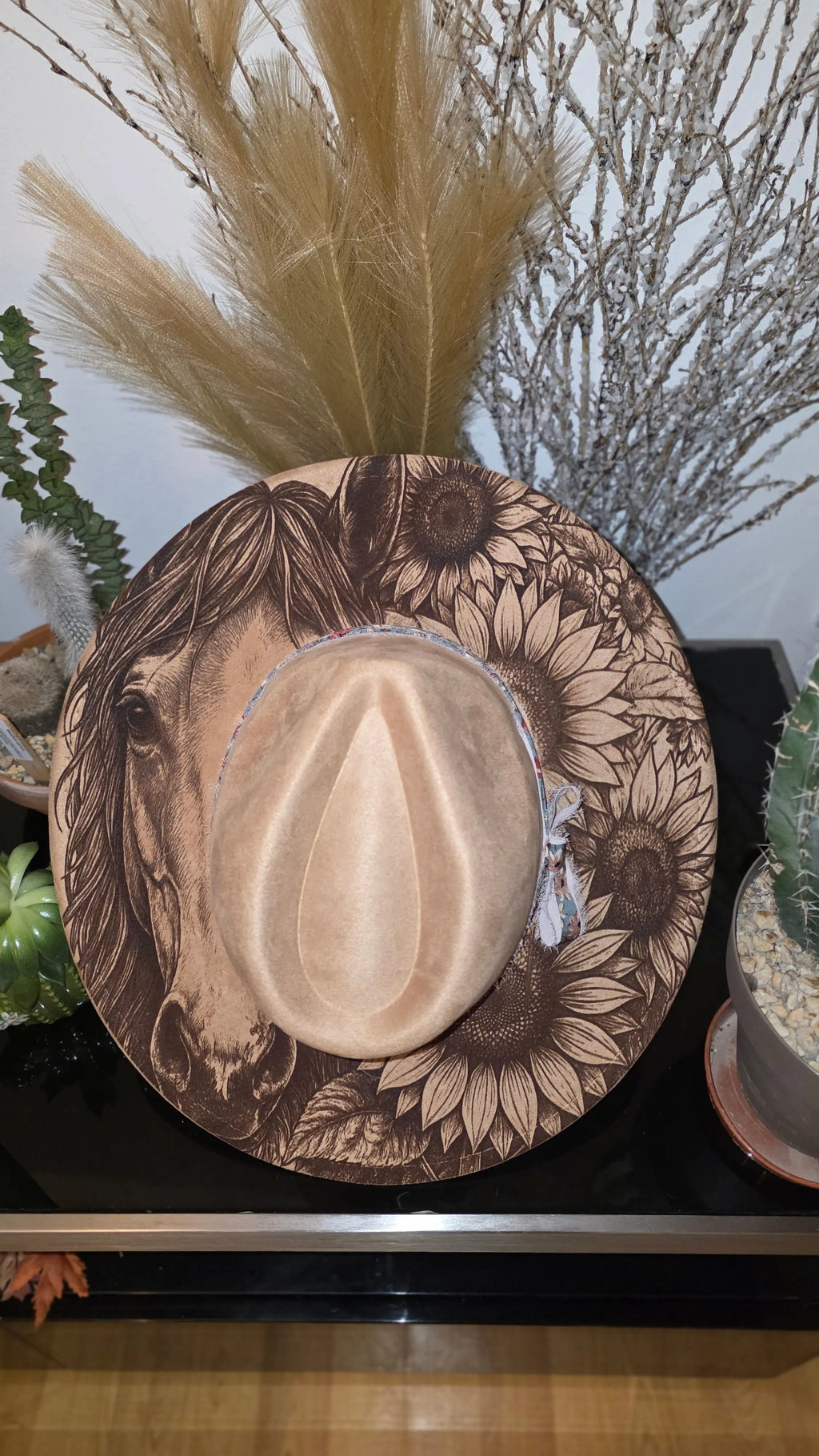 Horse & Sunflower Western Fedora Hat Western Fedora Hats