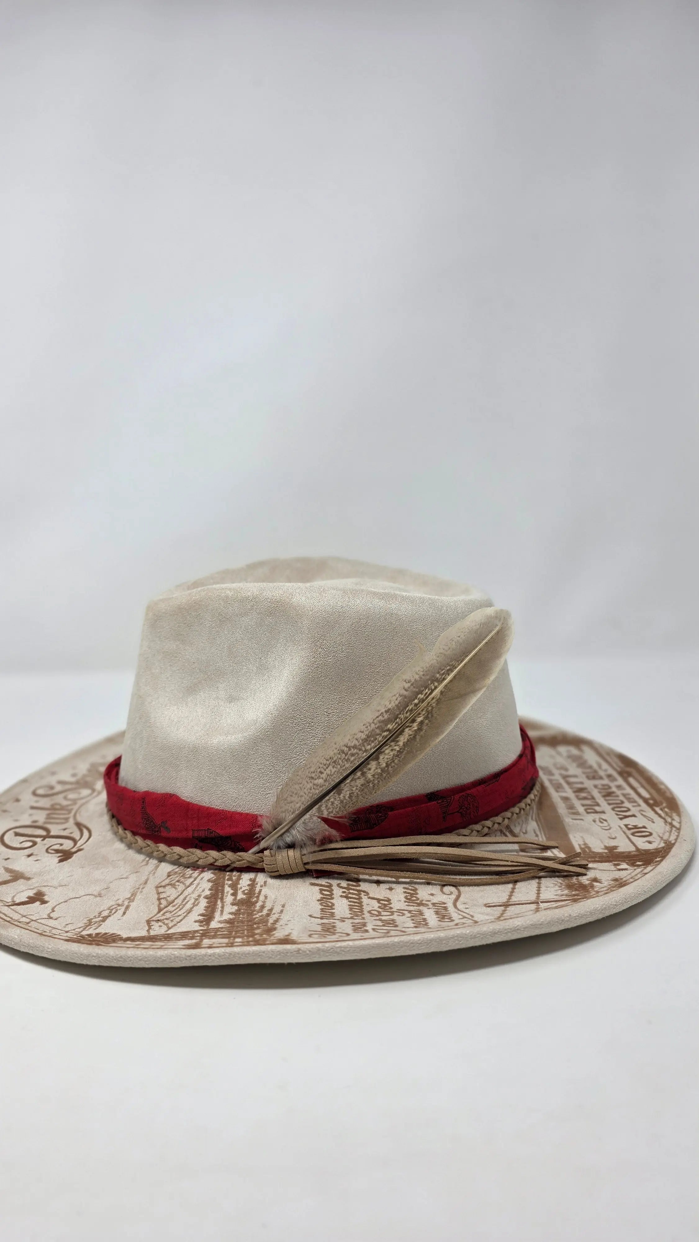 Pink Skies Zqch Bryan Inspired One Of a Kind Fedora Hat – Western Fedora Hats Western Fedora Hats