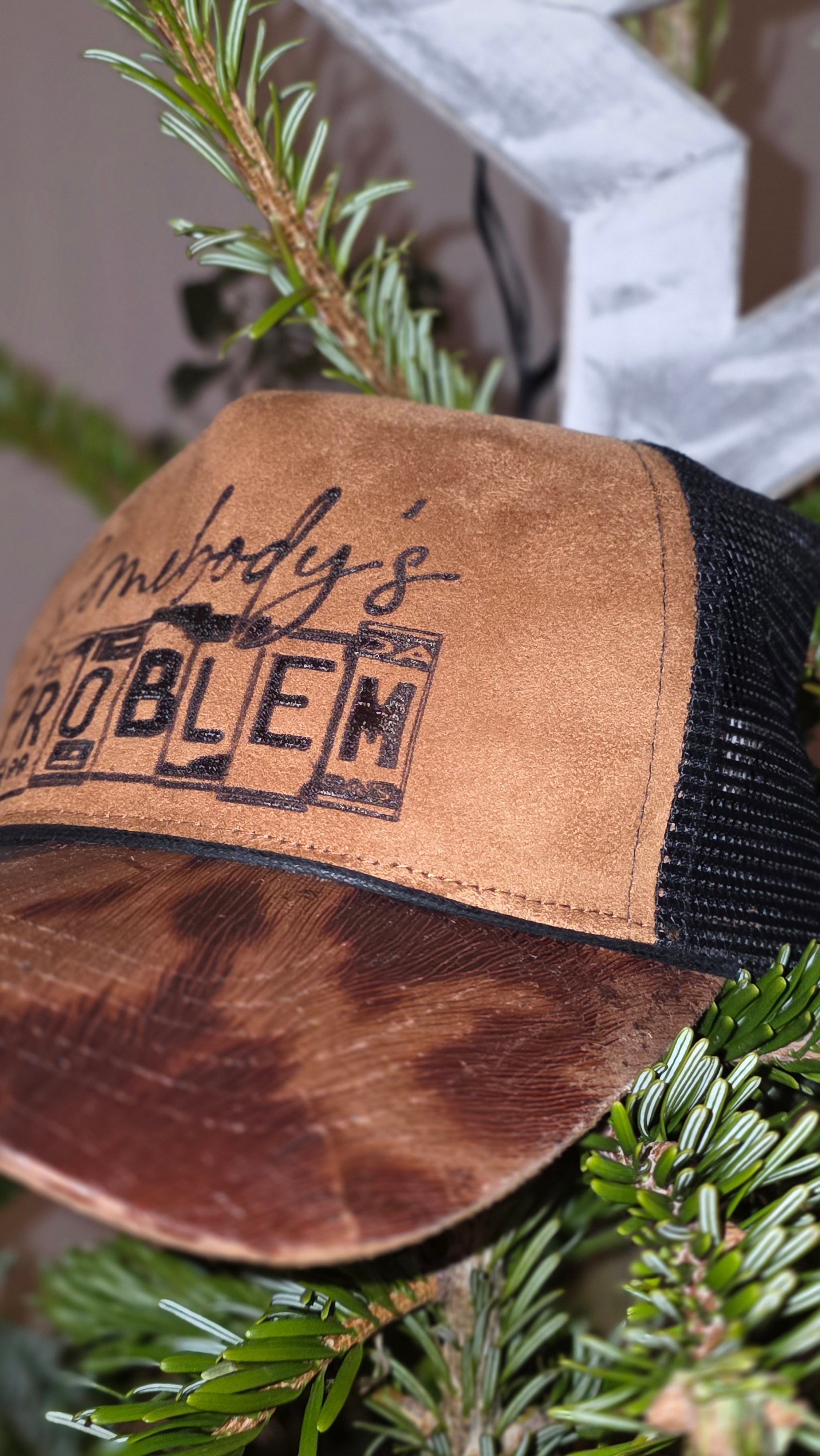 Somebody’s Problem – Distressed Western Trucker Hat