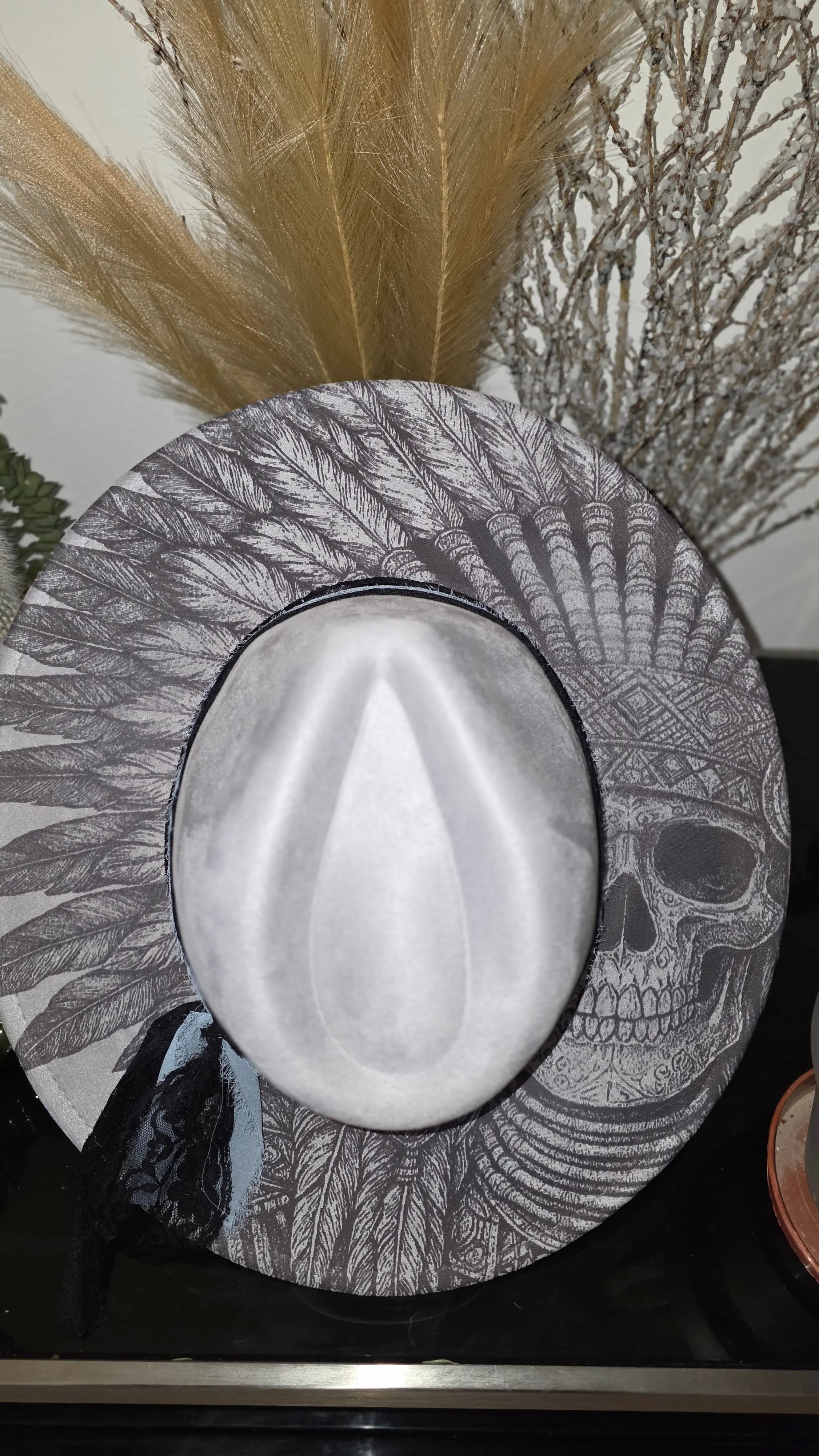 Indian Outlaw Engraved Fedora Hat Western Fedora Hats