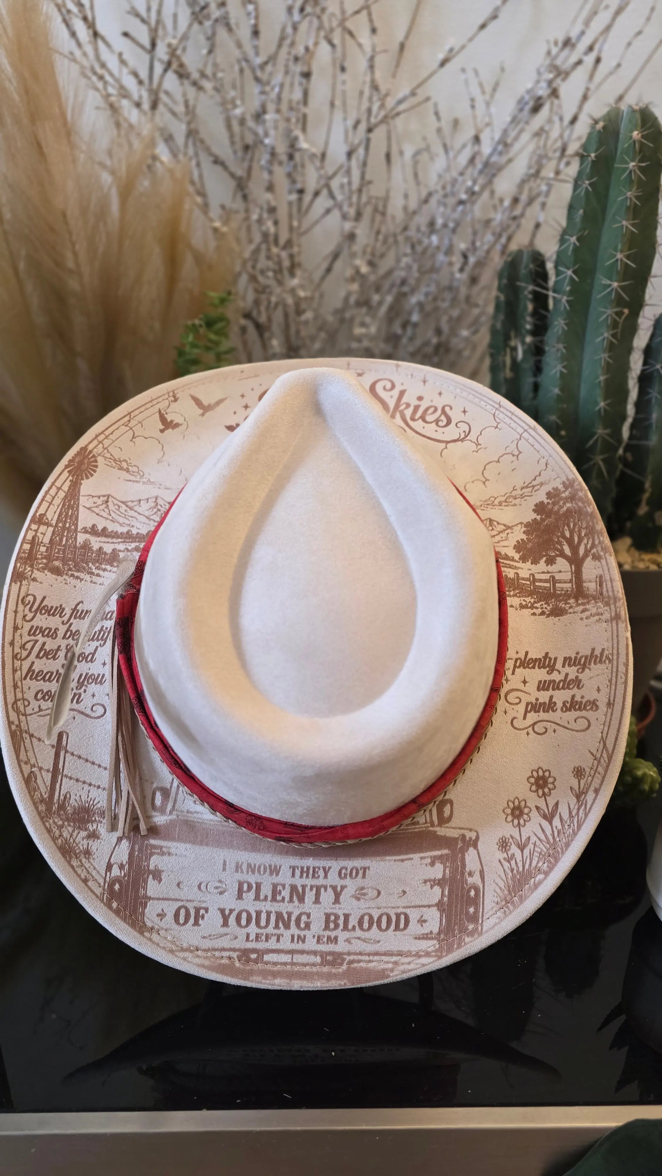 Pink Skies Zqch Bryan Inspired One Of a Kind Fedora Hat – Western Fedora Hats Western Fedora Hats