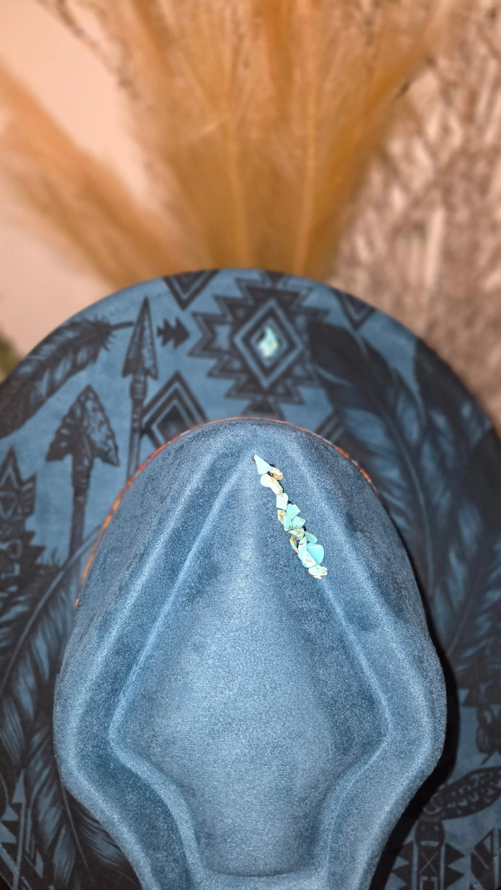Arrowtop Boho Aztec Engraved Fedora Hat Western Fedora Hats