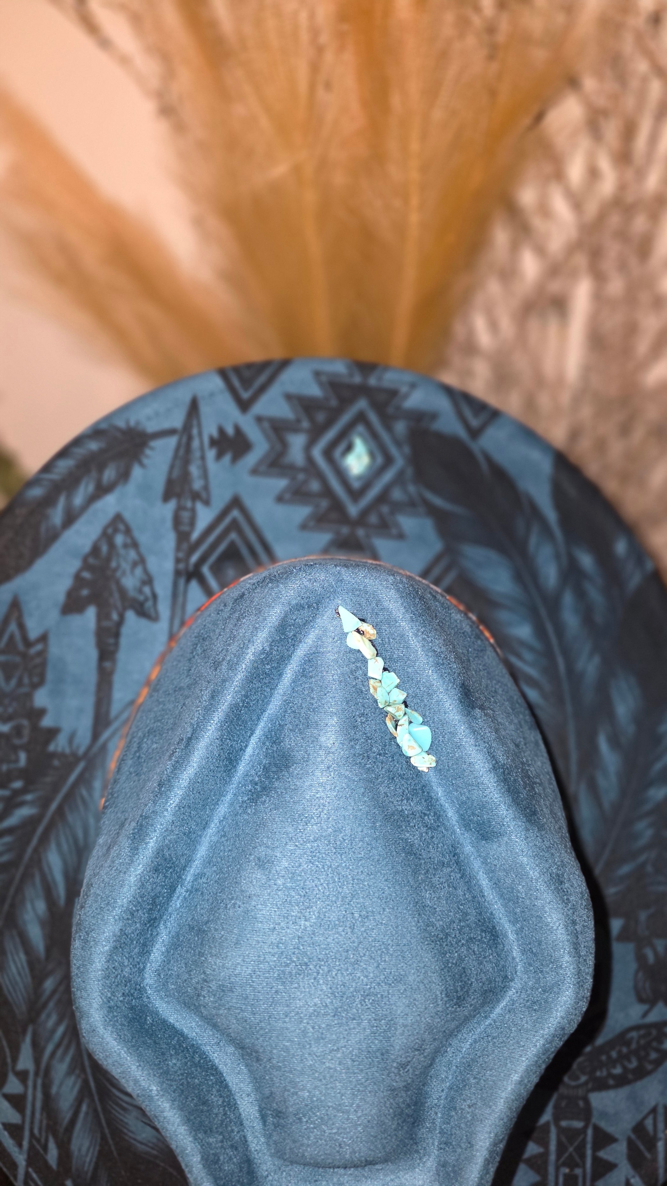 Turquoise Boho Western Laser Engraved Fedora Hat – Festival Cowgirl Style