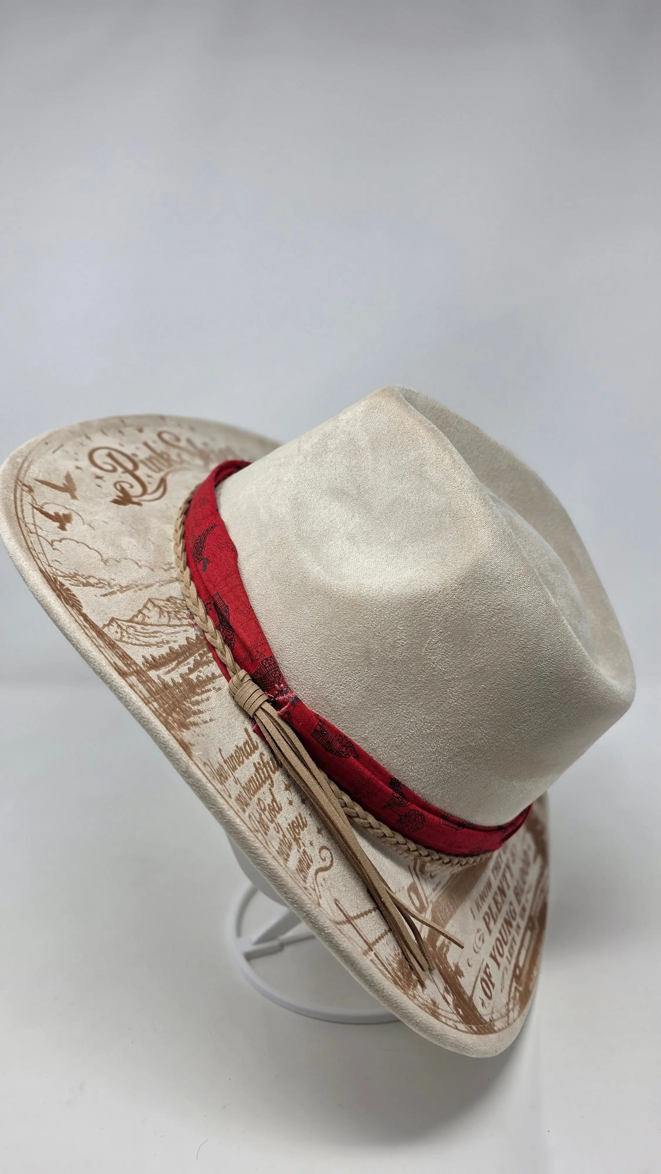 Pink Skies Zqch Bryan Inspired One Of a Kind Fedora Hat – Western Fedora Hats Western Fedora Hats