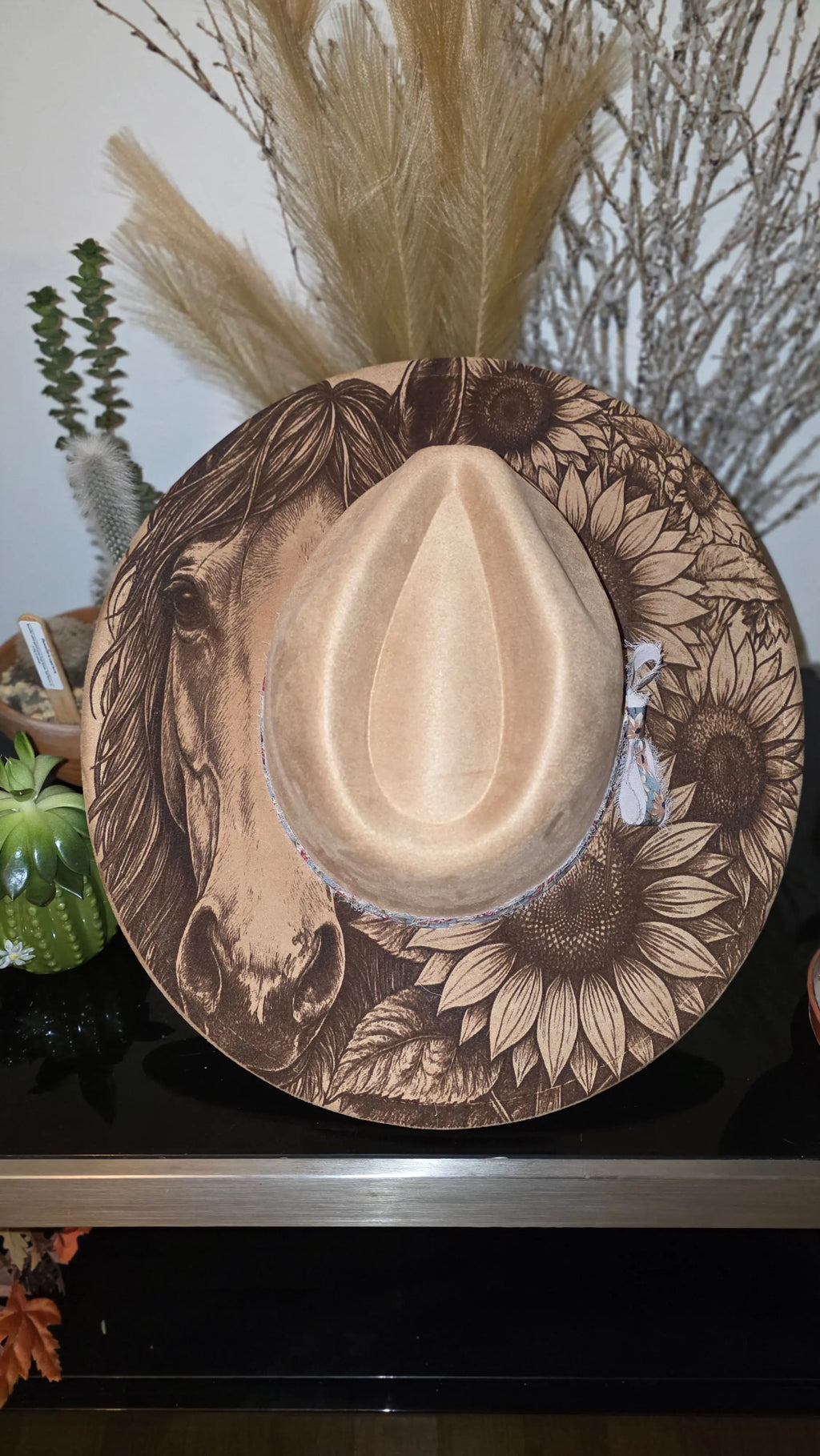 Horse & Sunflower Western Fedora Hat Western Fedora Hats