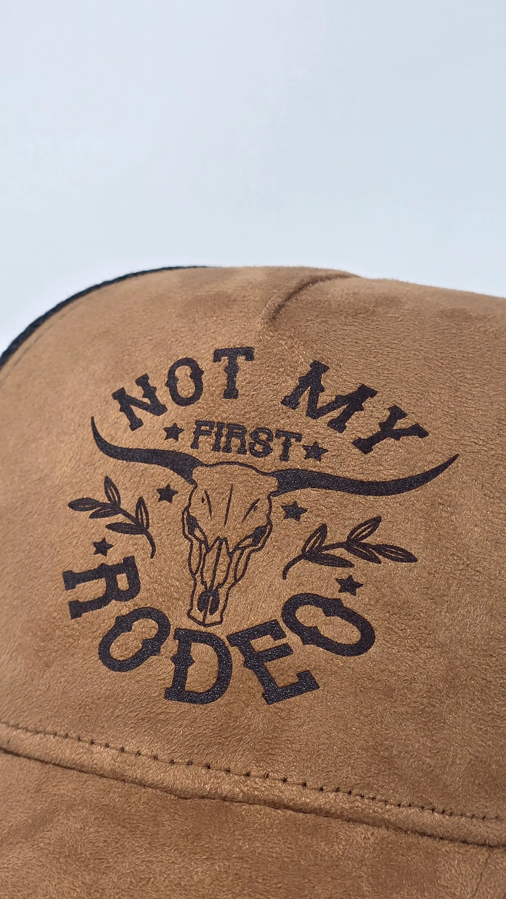 Brown Western Trucker Cap – “Not My First Rodeo” Cowboy Hat Western Fedora Hats