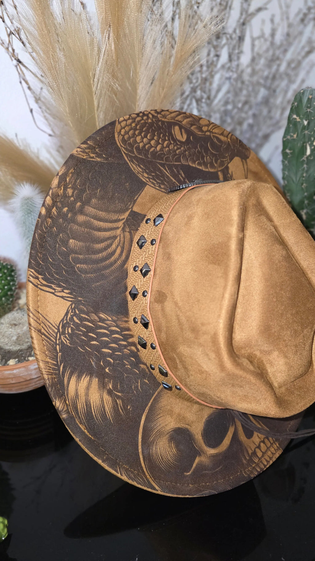 Arrowtop Snake & Skull Engraved Fedora Western Fedora Hats