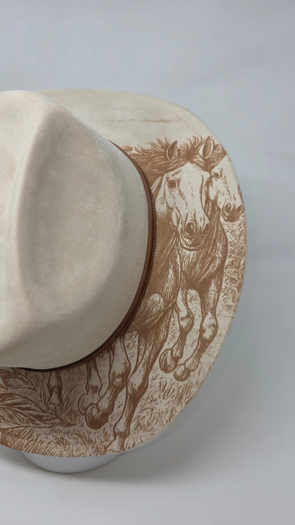 Engraved “Sunflowers & Wild Horses” Cattleman Hat Western Fedora Hats