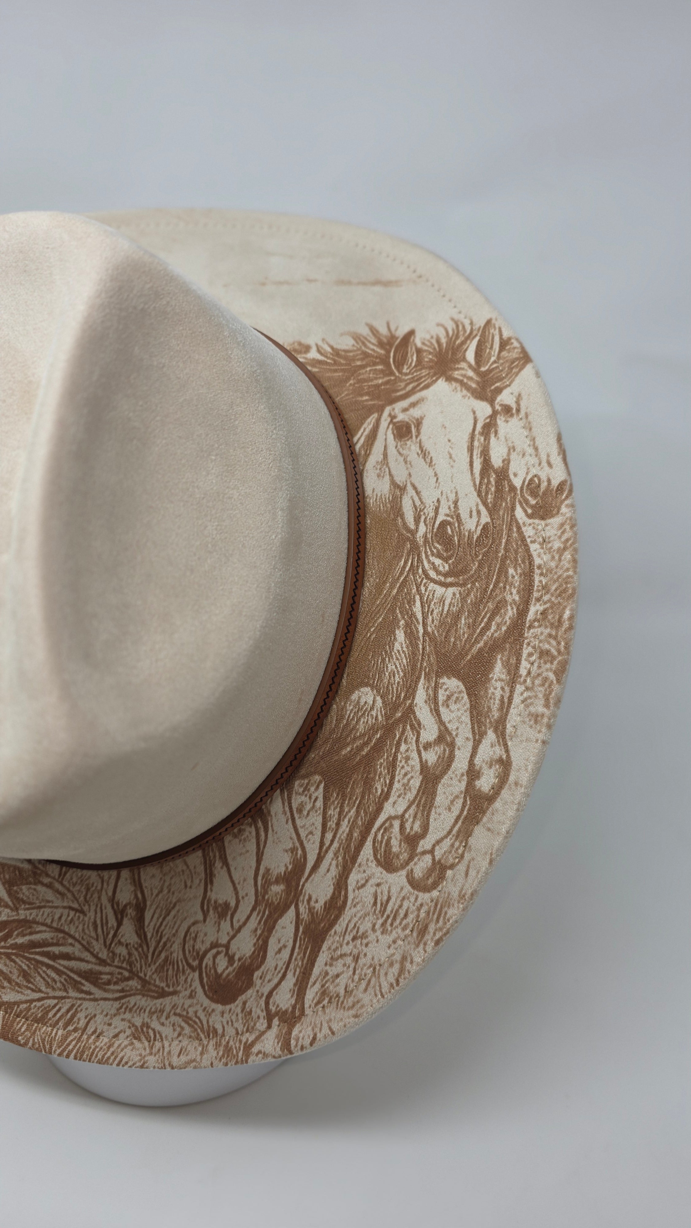 Engraved “Sunflowers & Wild Horses” Fedora Hat