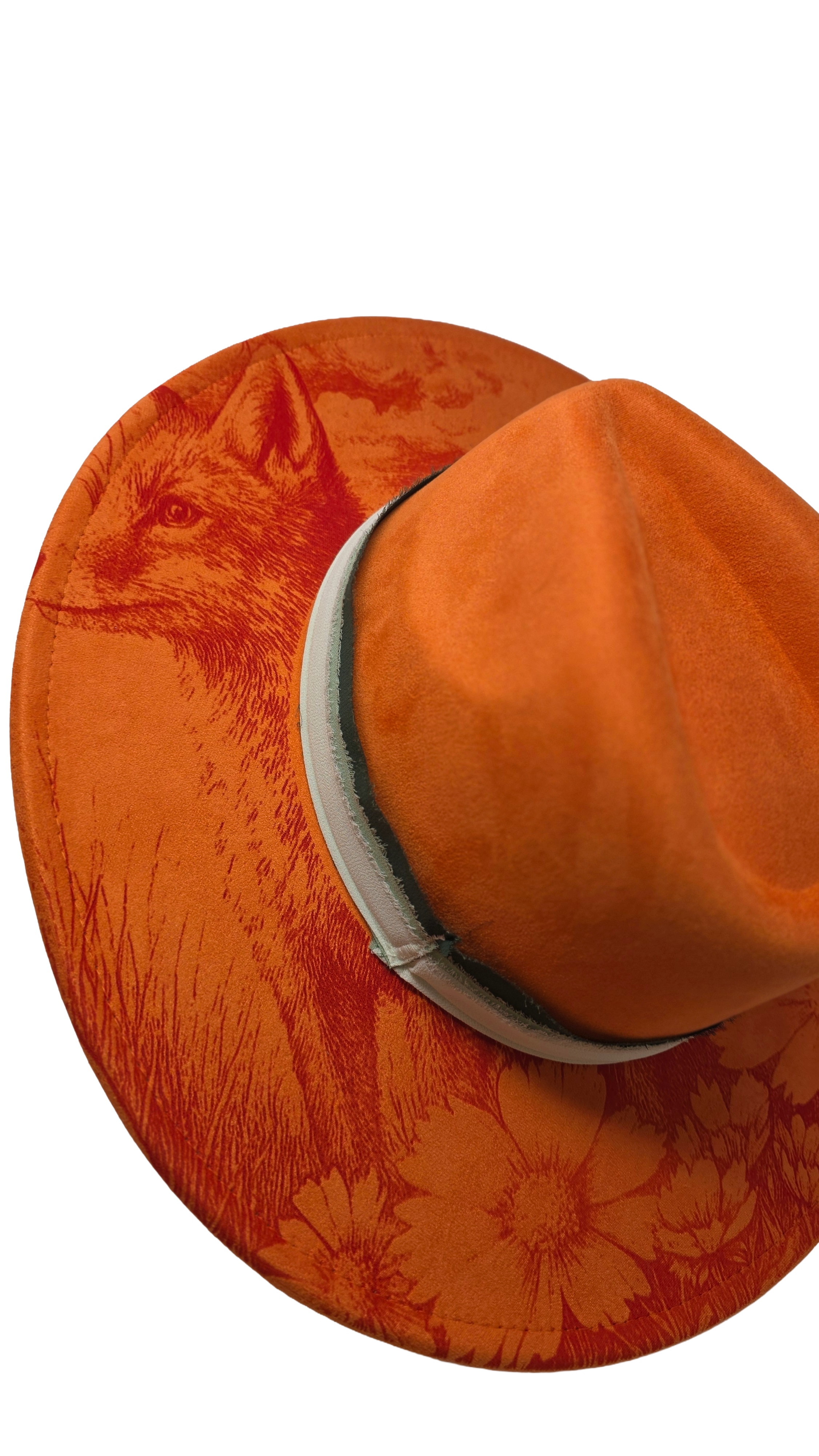 Fox & Wildflower Fedora Hat – Orange Suede Feel